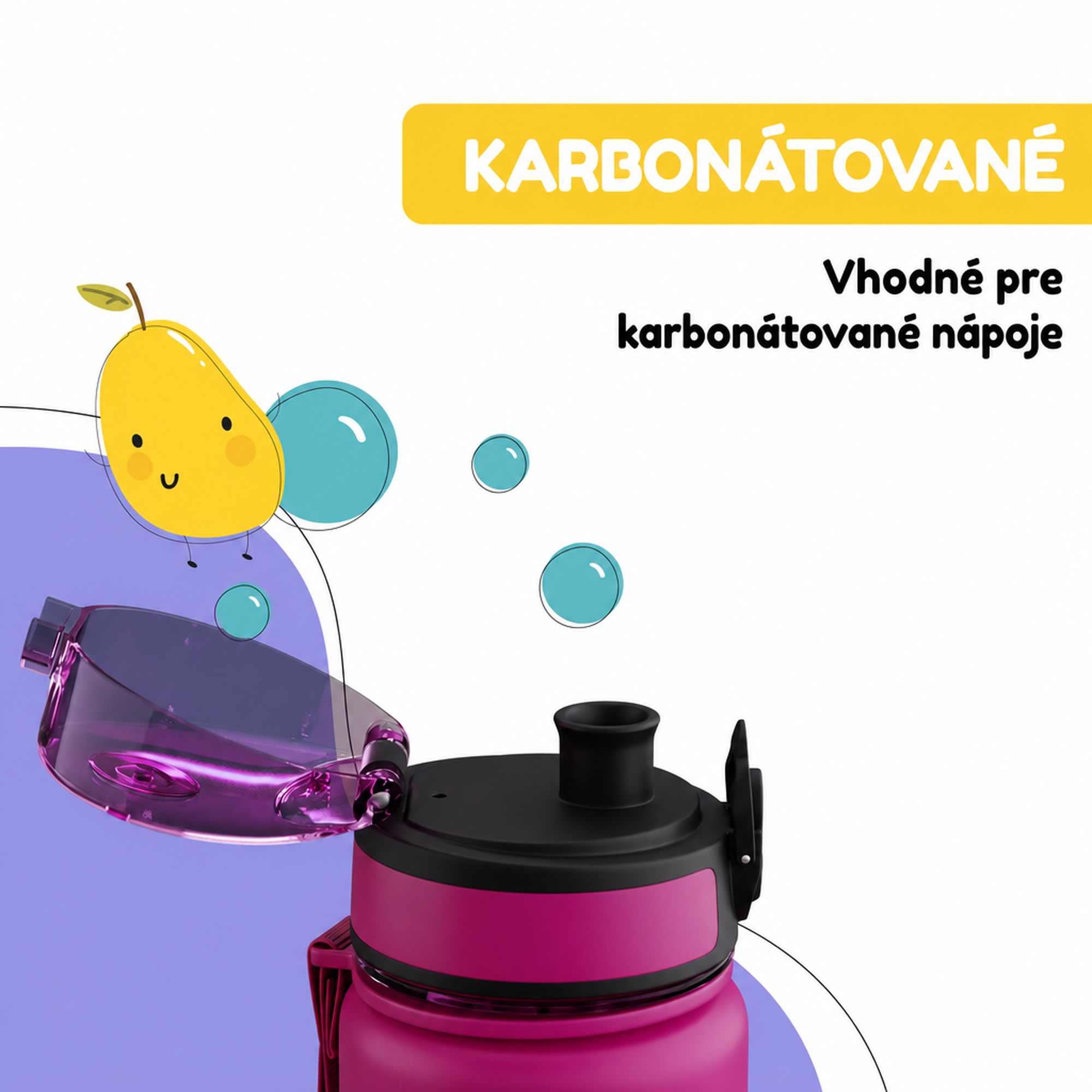 Klarstein schmatzfatz detská športová fľaša na vodu 500 ml | Tritan | Plastové hrdlo | Popruh na prenášanie | Bez BPA | Darčekové balenie – Obrázok 4