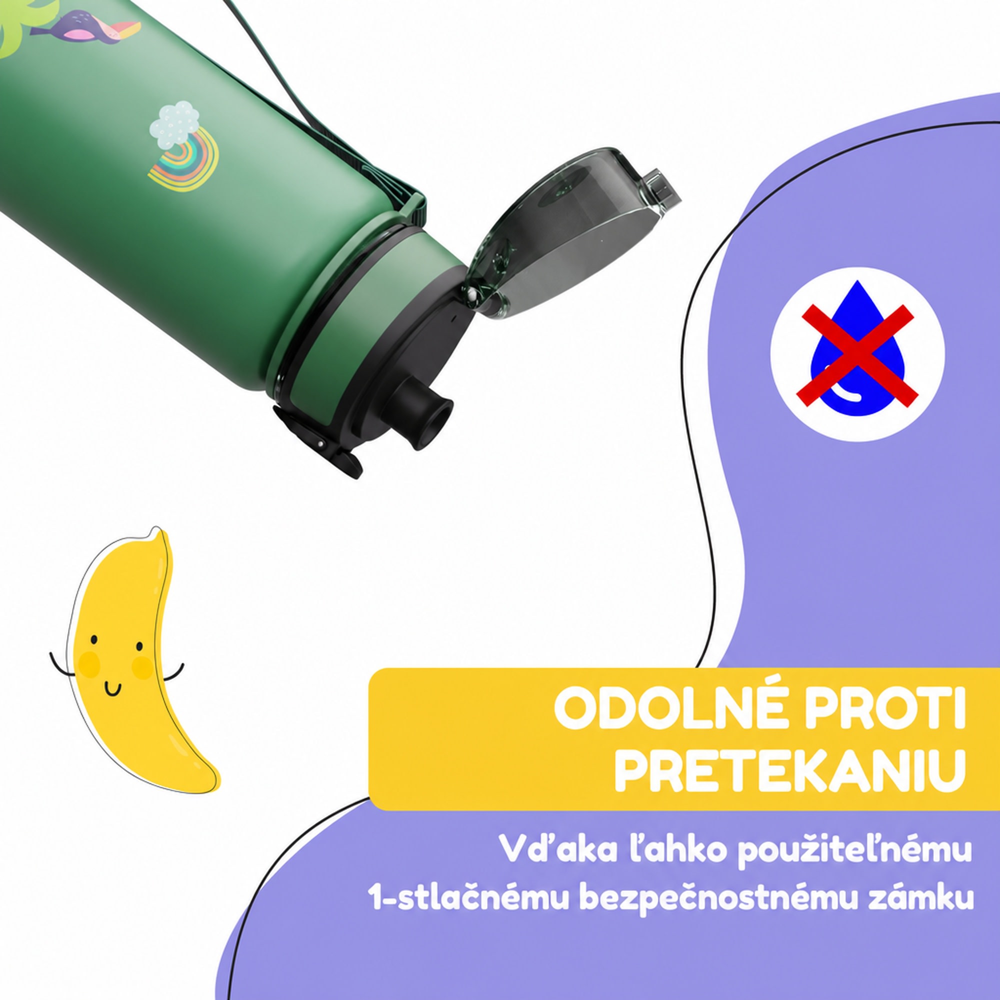 Klarstein schmatzfatz detská športová fľaša na vodu 500 ml | Tritan | Plastové hrdlo | Popruh na prenášanie | Bez BPA | Darčekové balenie – Obrázok 3