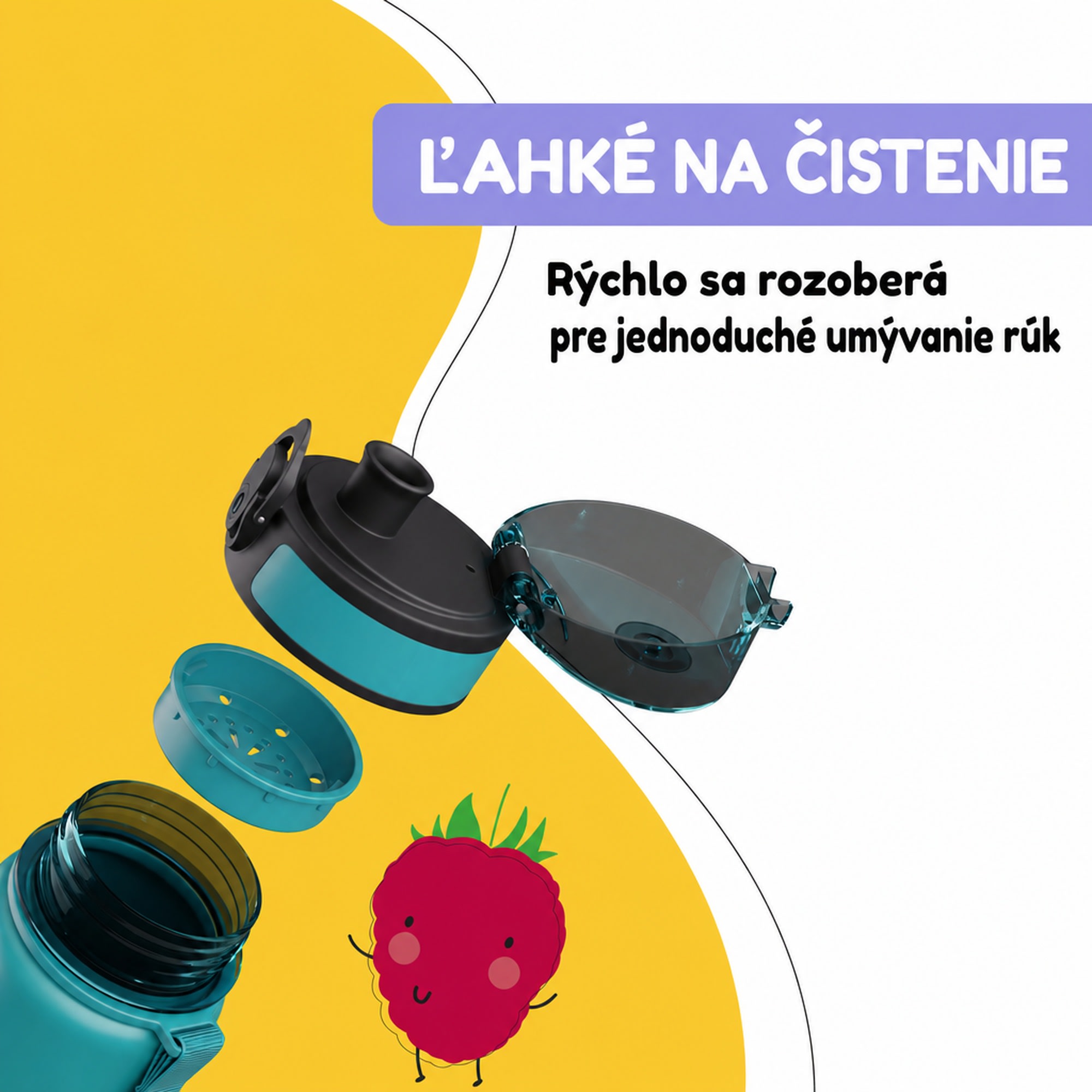 Klarstein schmatzfatz detská športová fľaša na vodu 500 ml | Tritan | Plastové hrdlo | Popruh na prenášanie | Bez BPA | Darčekové balenie – Obrázok 3