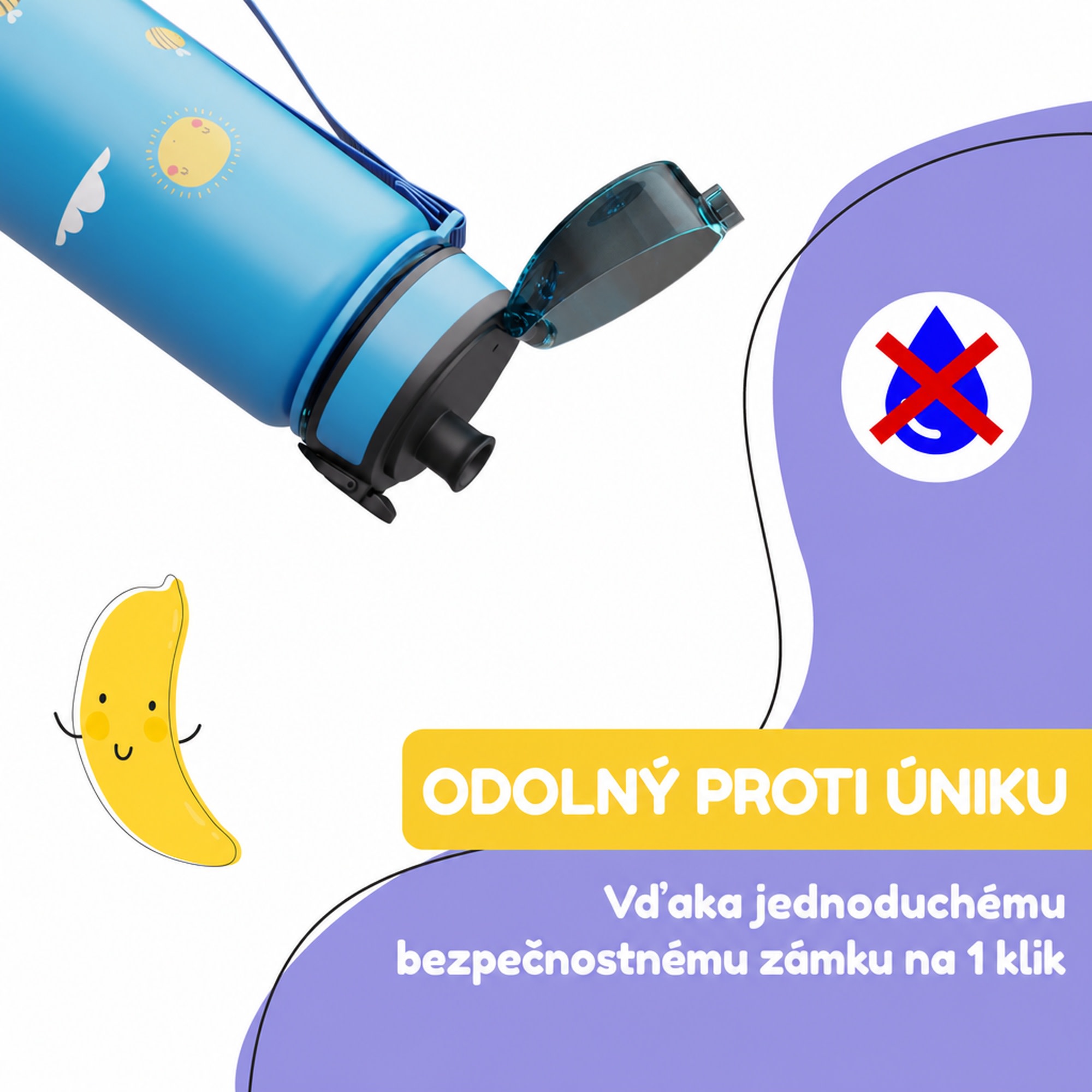 Klarstein schmatzfatz detská športová fľaša na vodu 500 ml | Tritan | Plastové hrdlo | Popruh na prenášanie | Bez BPA | Darčekové balenie – Obrázok 2