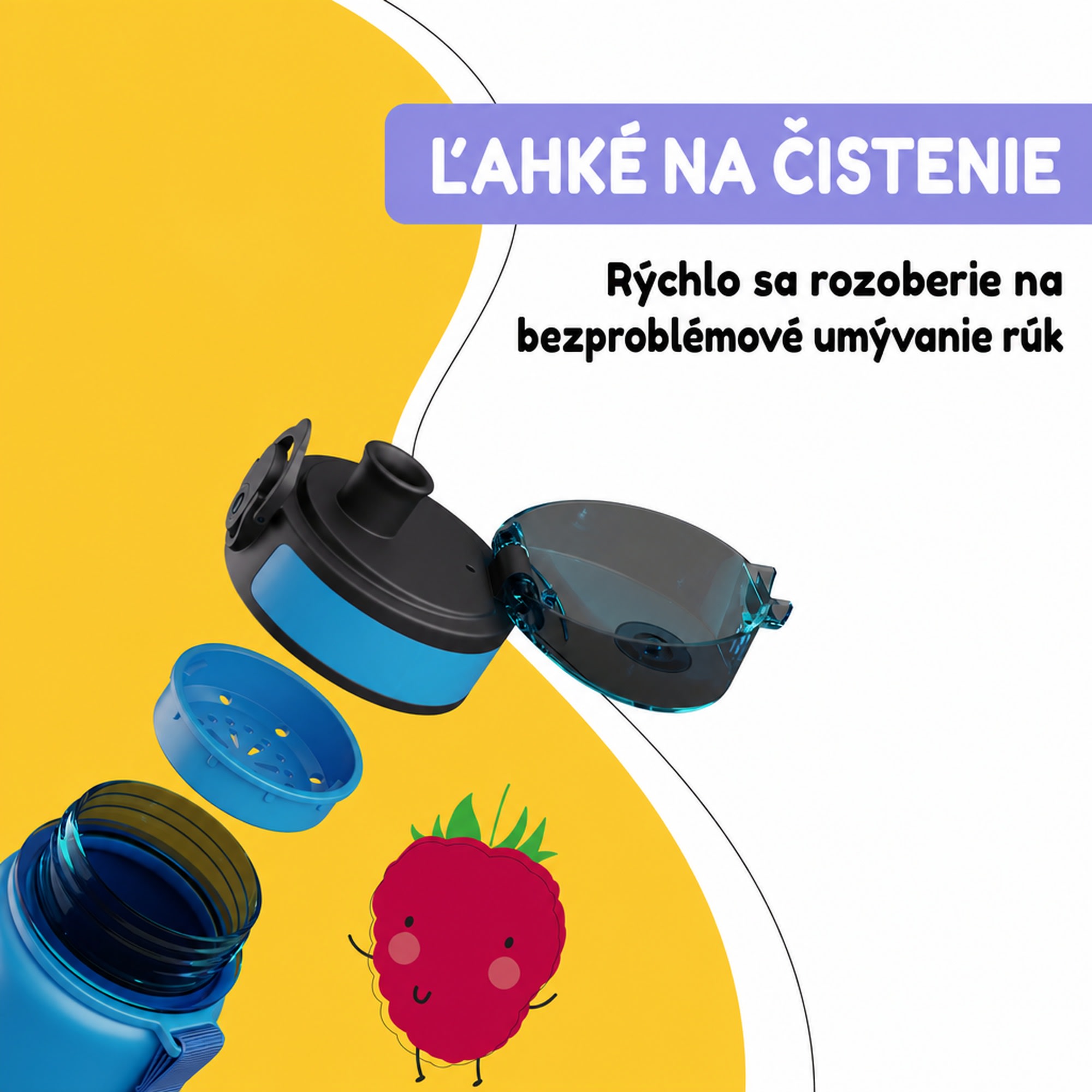 Klarstein schmatzfatz detská športová fľaša na vodu 500 ml | Tritan | Plastové hrdlo | Popruh na prenášanie | Bez BPA | Darčekové balenie – Obrázok 3