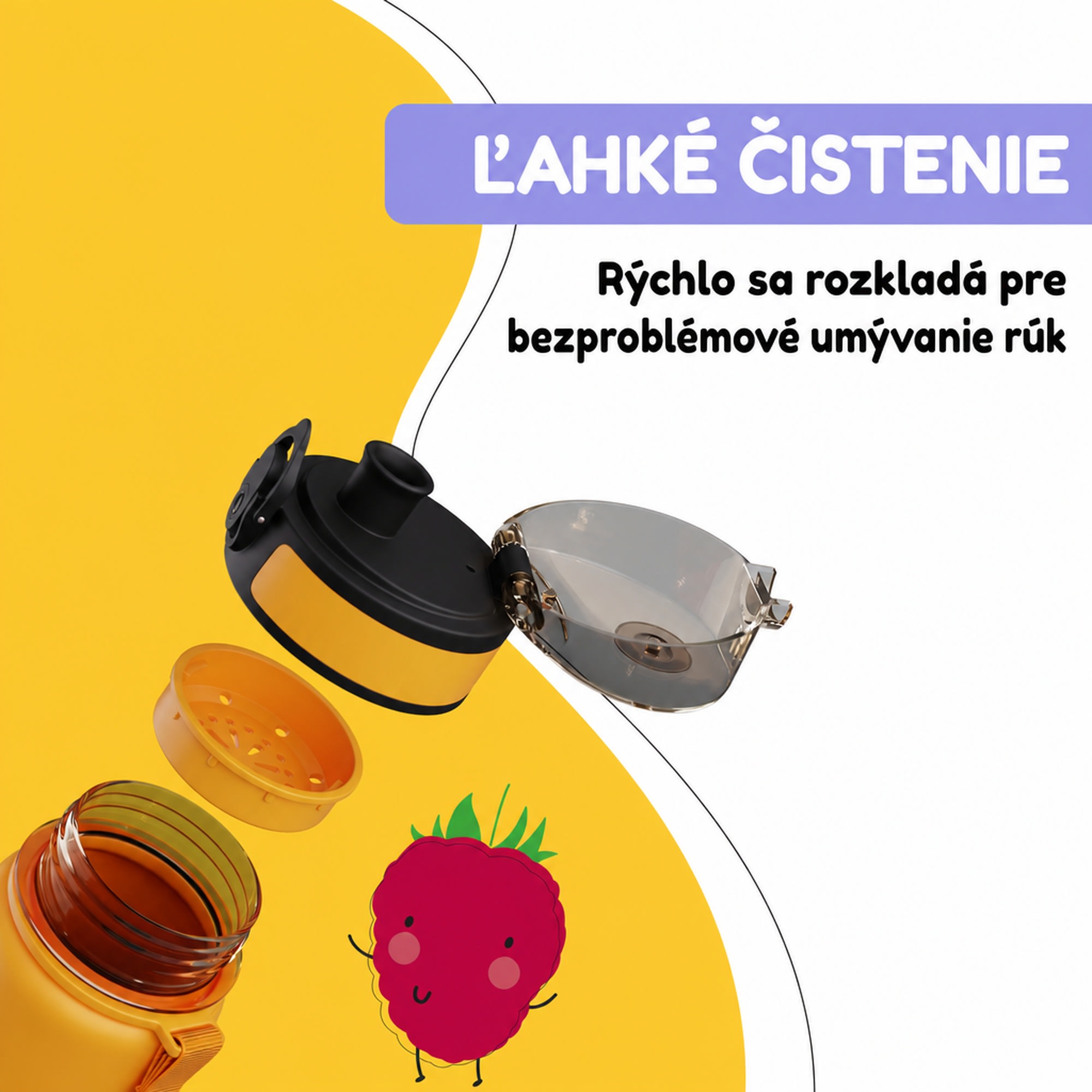 Klarstein schmatzfatz detská športová fľaša na vodu 500 ml | Tritan | Plastové hrdlo | Popruh na prenášanie | Bez BPA | Darčekové balenie – Obrázok 3