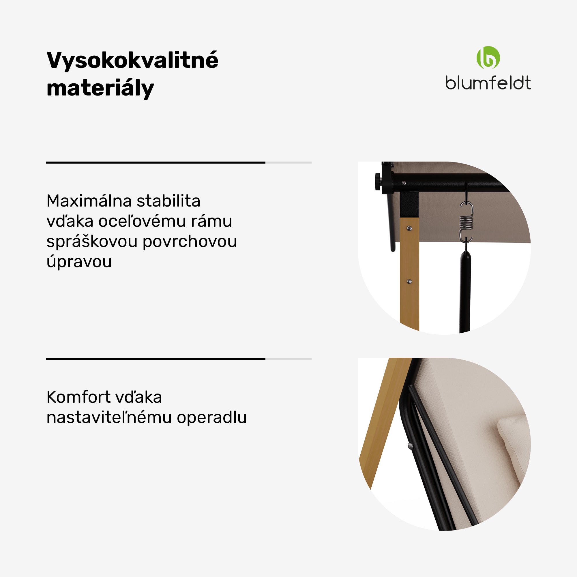Blumfeldt ZenGrove, hollywoodska hojdačka, 2-miestna, individuálne nastaviteľná, oceľ s práškovou povrchovou úpravou, odolná voči poveternostným vplyvom – Obrázok 5