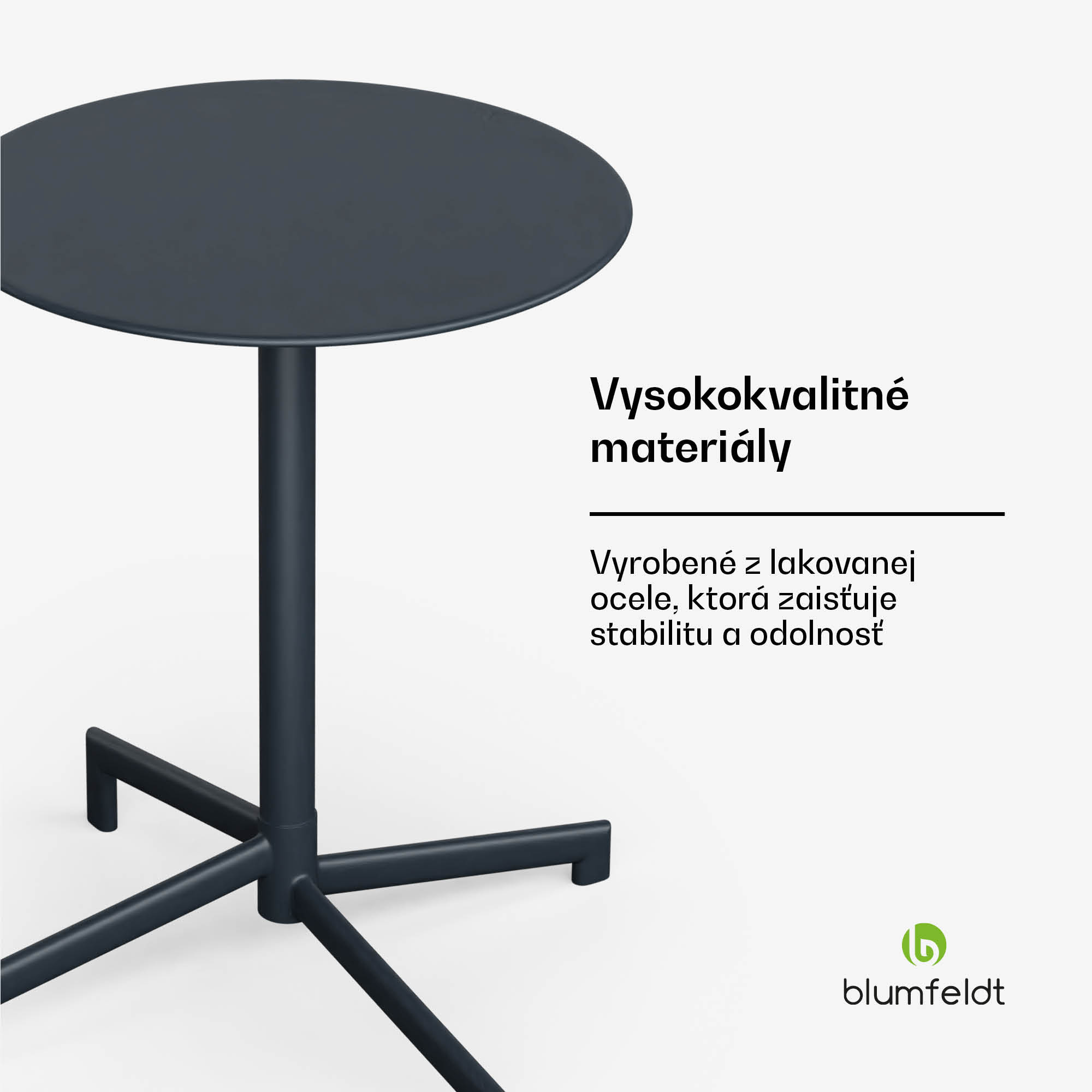 Blumfeldt UrbanEdge barový stôl | stojaci stôl | 60 cm | skladací | práškovo lakovaný | odolný voči poveternostným vplyvom – Obrázok 3