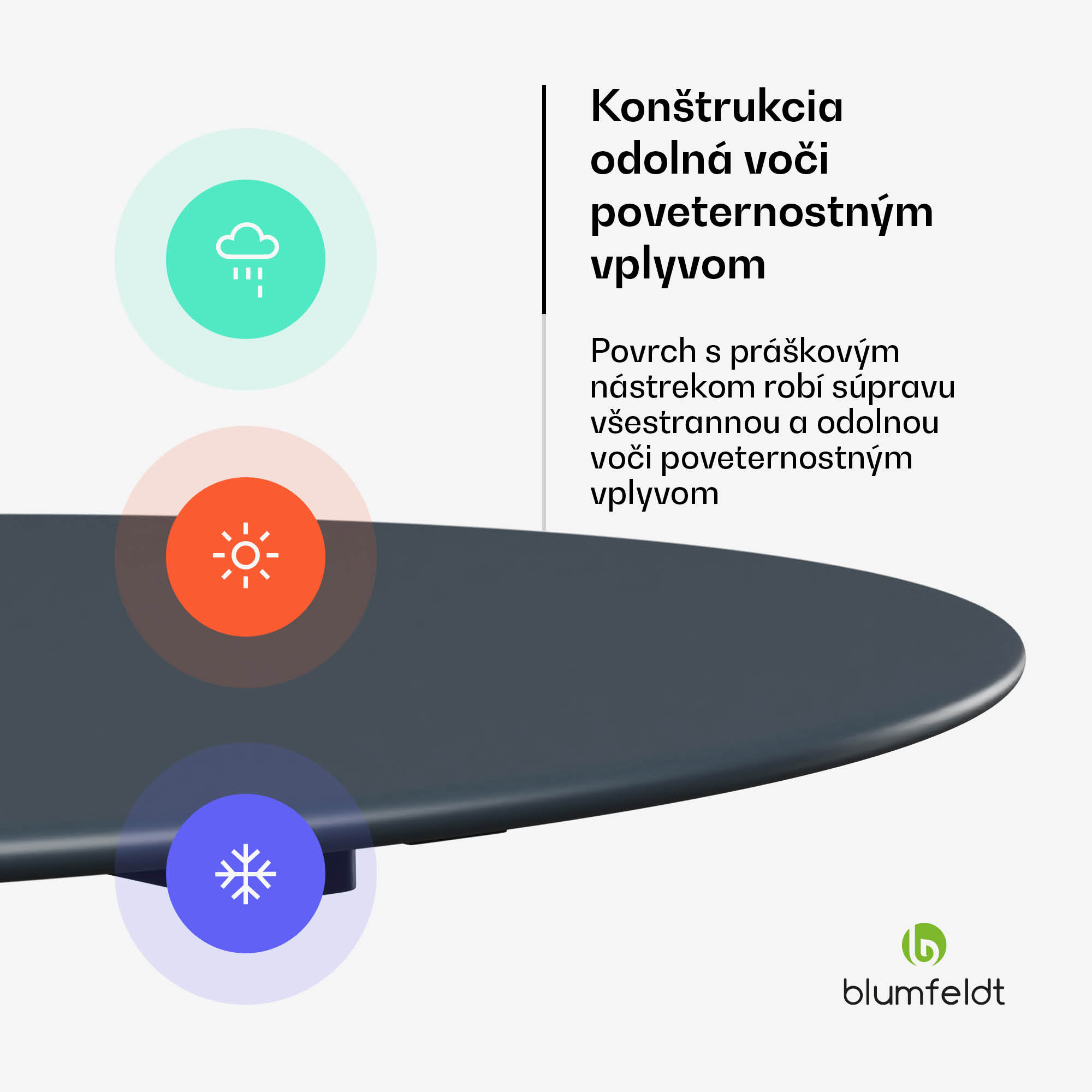 Blumfeldt UrbanEdge barový stôl | stojaci stôl | 60 cm | skladací | práškovo lakovaný | odolný voči poveternostným vplyvom – Obrázok 5
