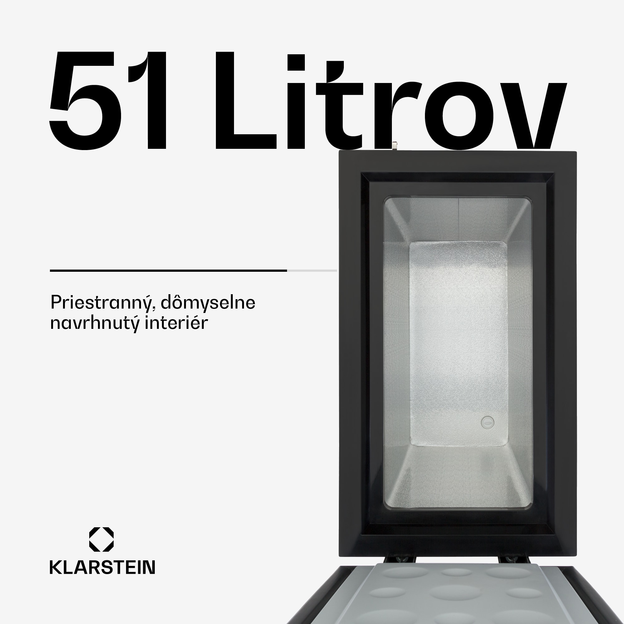 Klarstein Iceblokk 51, mraziaci box, voľne stojaci, 51 l, uzamykateľný, energet. trieda F, čierna – Obrázok 2