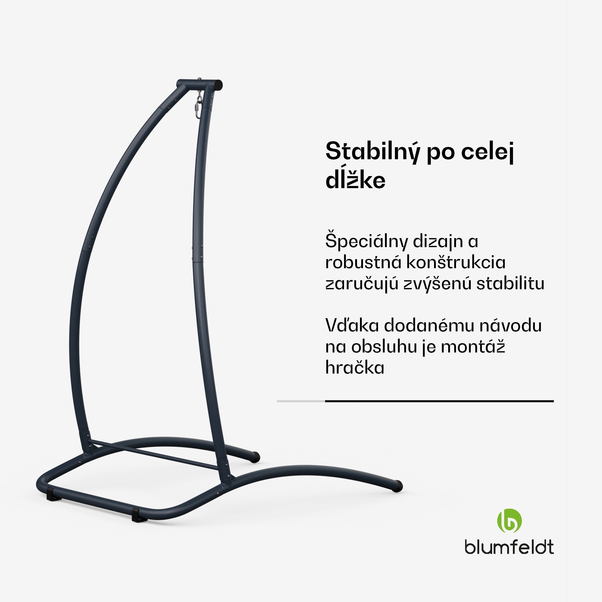 Blumfeldt SwayStation Arch rám hojdacej siete, odolný proti korózii, odolný proti poveternostným vplyvom, vnútorný/ vonkajší priestor, do 100 Kg – Obrázok 4