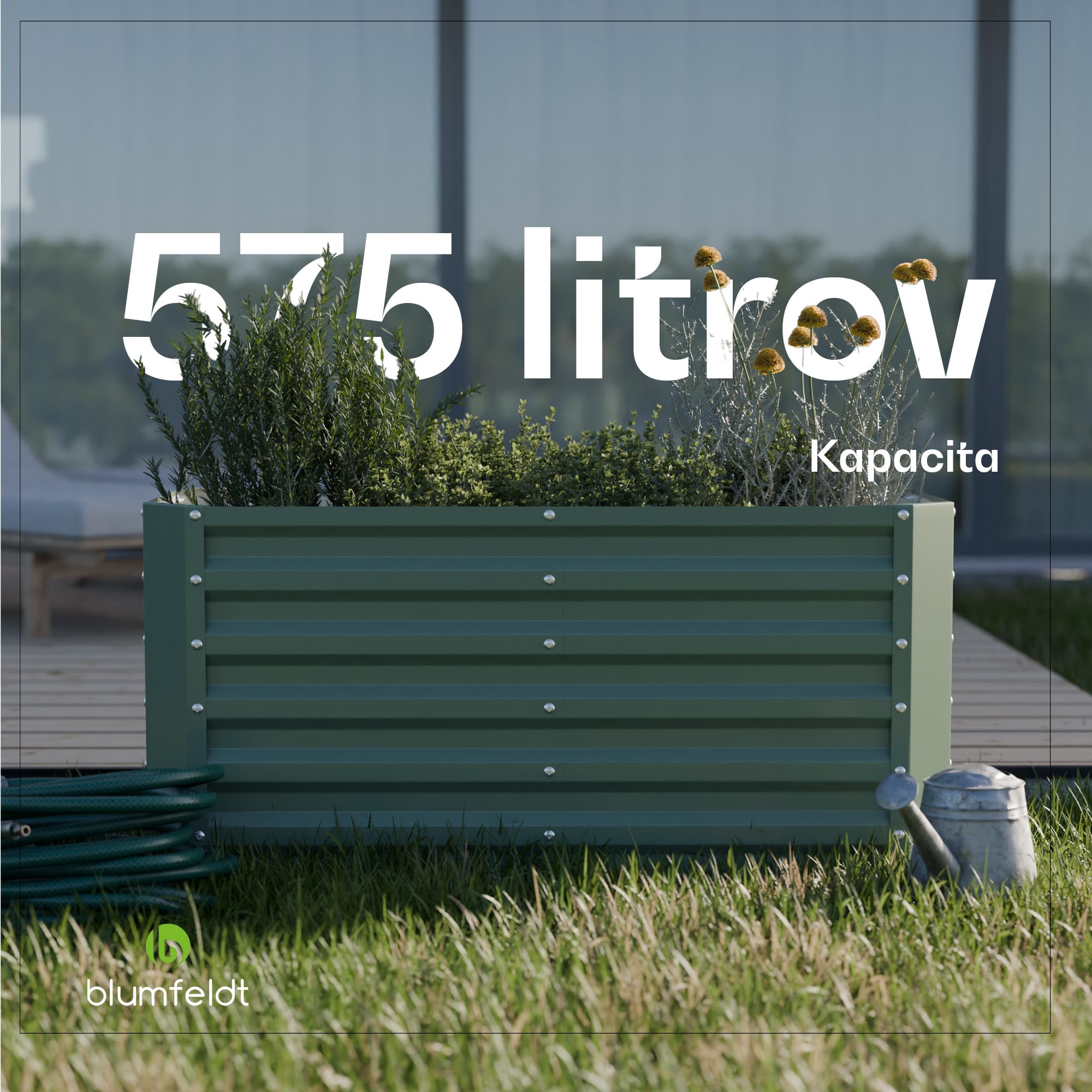Blumfeldt High Grow Straight vyvýšený záhon 120x60x60 cm oceľový trapézový plech jednoduchá montáž odolný voči hrdzi a mrazu – Obrázok 5
