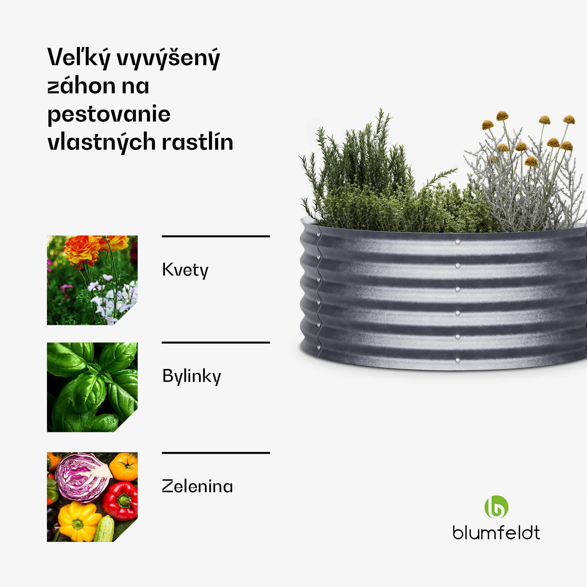 Blumfeldt High Grow polkruhový vyvýšený záhon 105 x 43 x 60 cm oceľový trapézový plech, jednoduchá montáž, odolný voči hrdzi a mrazu – Obrázok 4