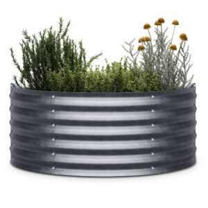 Blumfeldt High Grow polkruhový vyvýšený záhon 105 x 43 x 60 cm oceľový trapézový plech, jednoduchá montáž, odolný voči hrdzi a mrazu