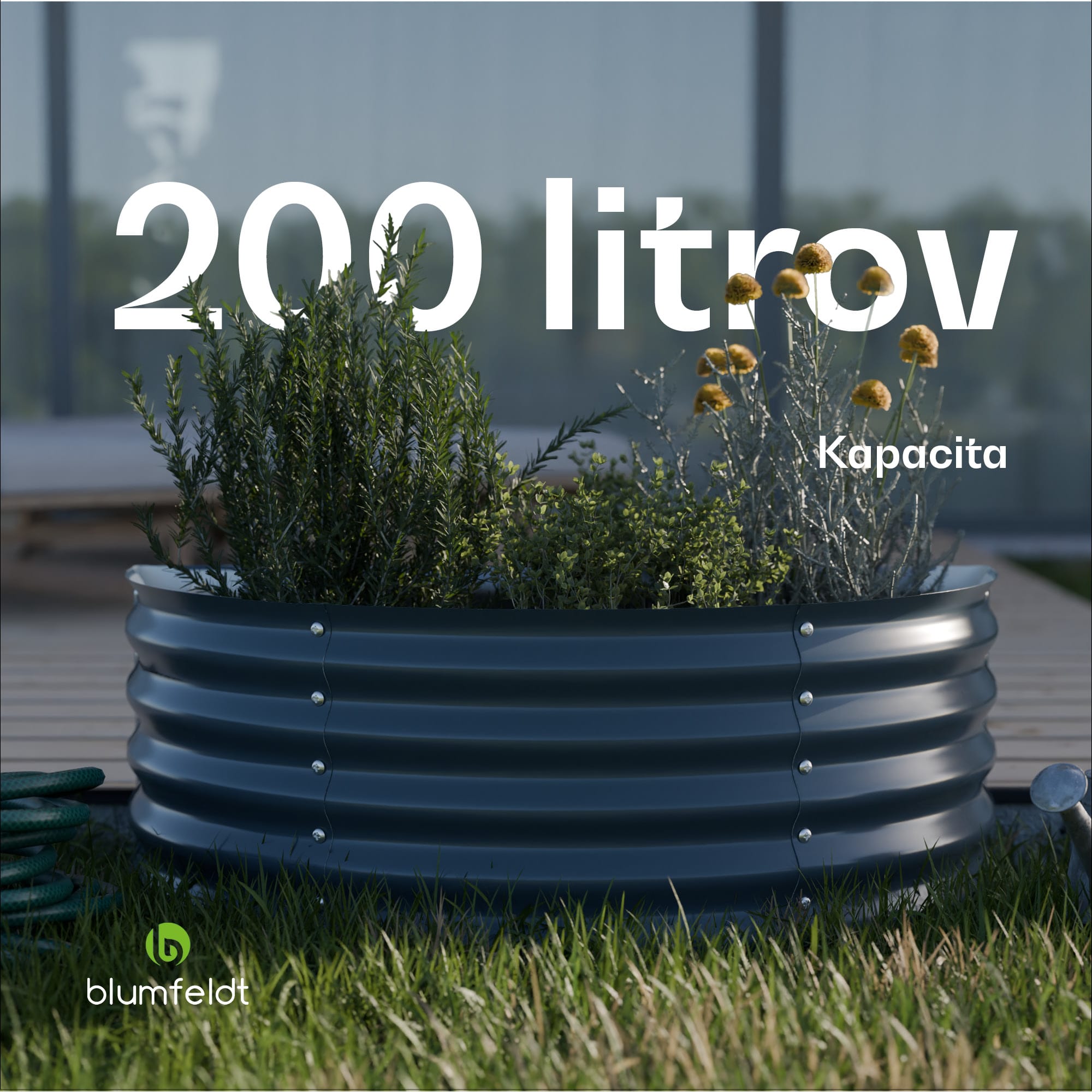 Blumfeldt High Grow Half Circle, polkruhový vyvýšený záhon, 105x43x60 cm, z vlnitého oceľového plechu, jednoduchá montáž, odolný voči hrdzi a mrazu – Obrázok 5