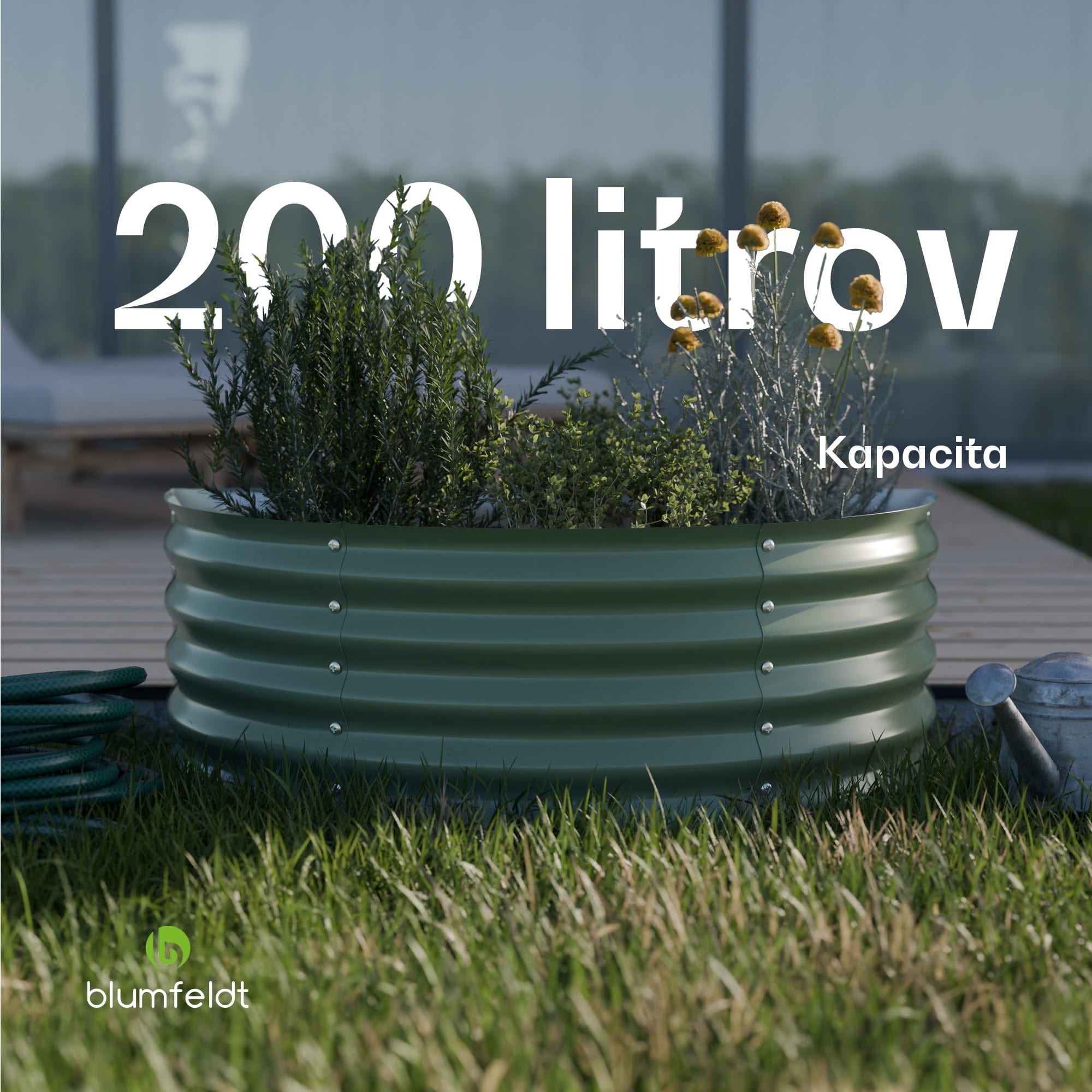Blumfeldt High Grow Half Circle, polkruhový vyvýšený záhon, 105x43x60 cm, z vlnitého oceľového plechu, jednoduchá montáž, odolný voči hrdzi a mrazu – Obrázok 5