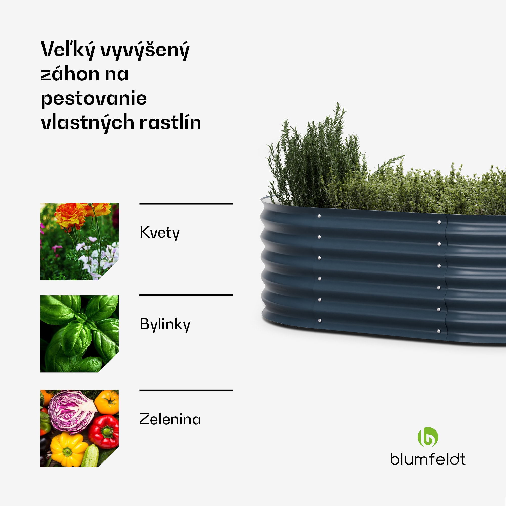 Blumfeldt High Grow Extended, vyvýšený záhon, 150x43x60 cm, z vlnitého oceľového plechu, jednoduchá montáž, odolný voči hrdzi a mrazu – Obrázok 4