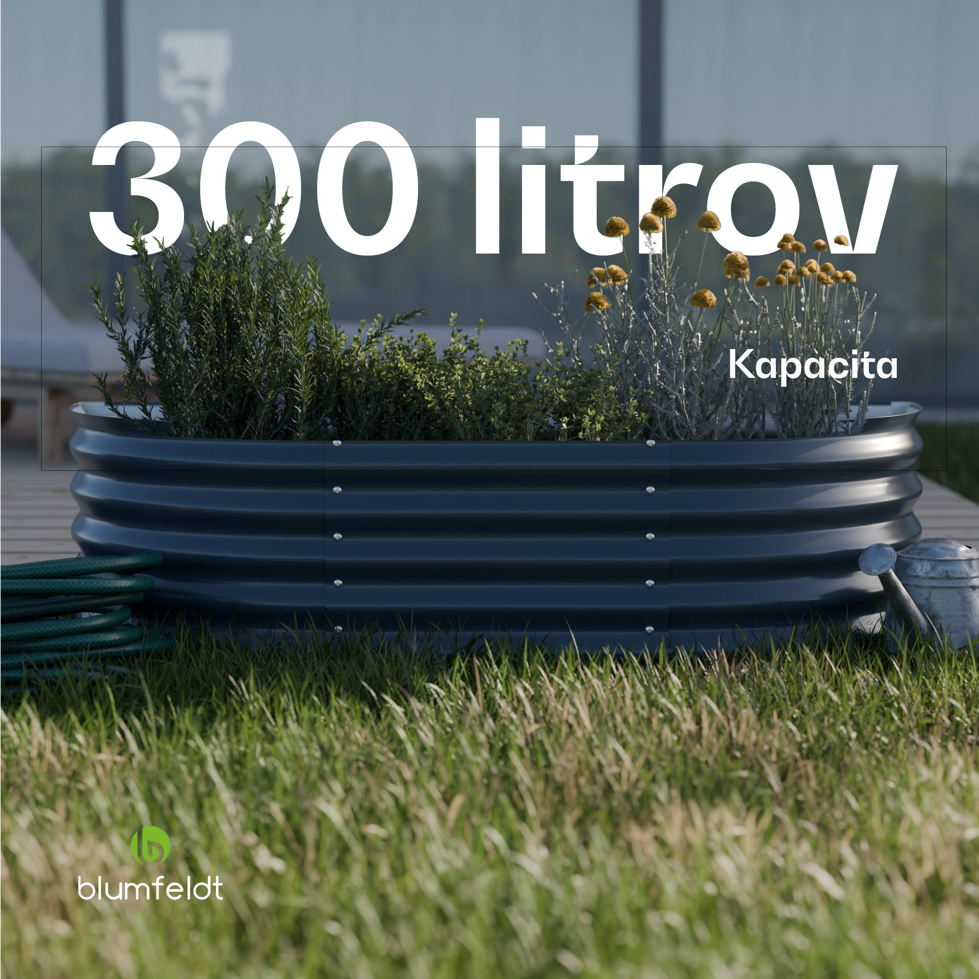Blumfeldt High Grow Extended, vyvýšený záhon, 150x43x60 cm, z vlnitého oceľového plechu, jednoduchá montáž, odolný voči hrdzi a mrazu – Obrázok 5