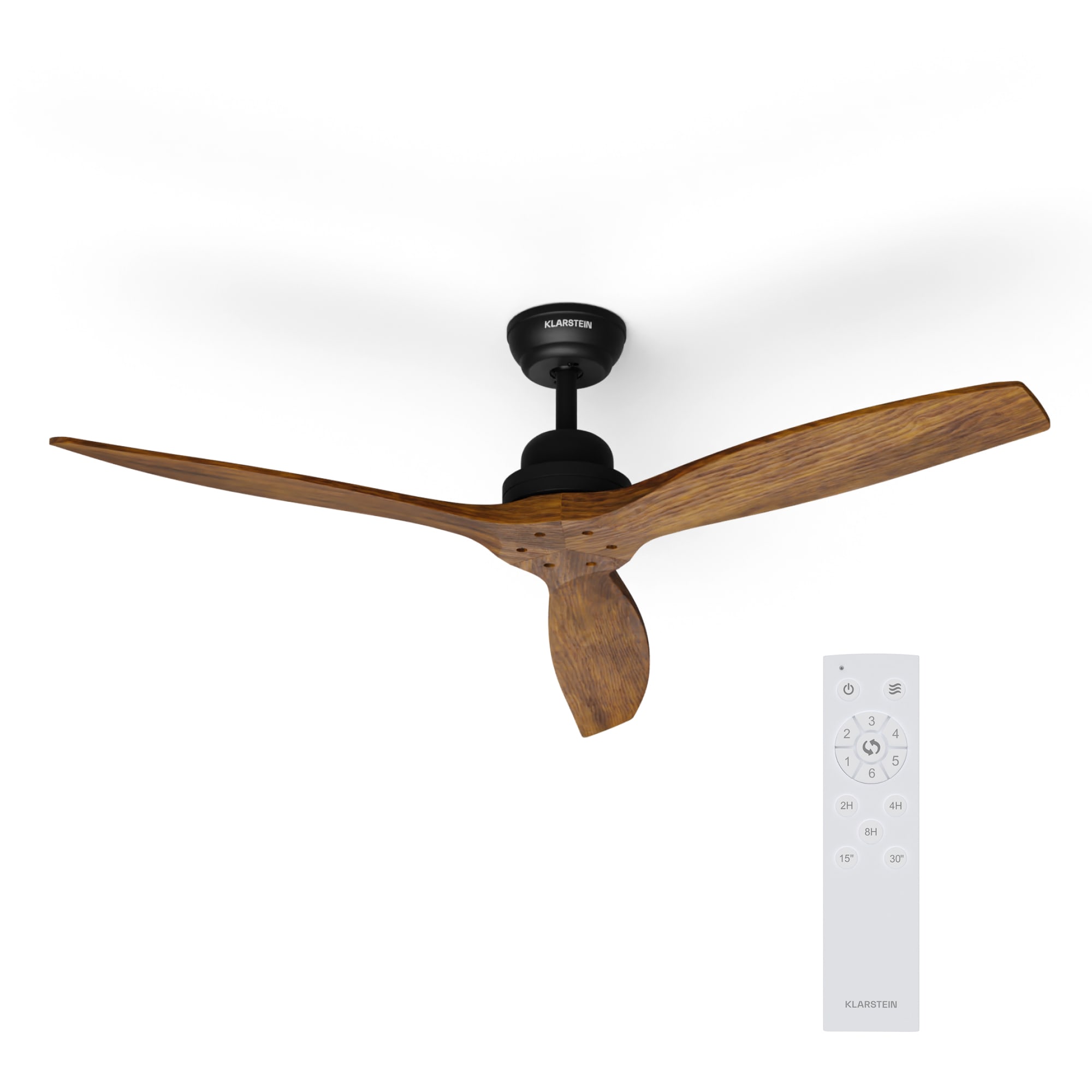 Klarstein Santa Elena 52", Ø 132 cm stropný ventilátor, 9 060 m³/h, lopatky z pravého dreva, 6 nastavení rýchlosti, diaľkové ovládanie
