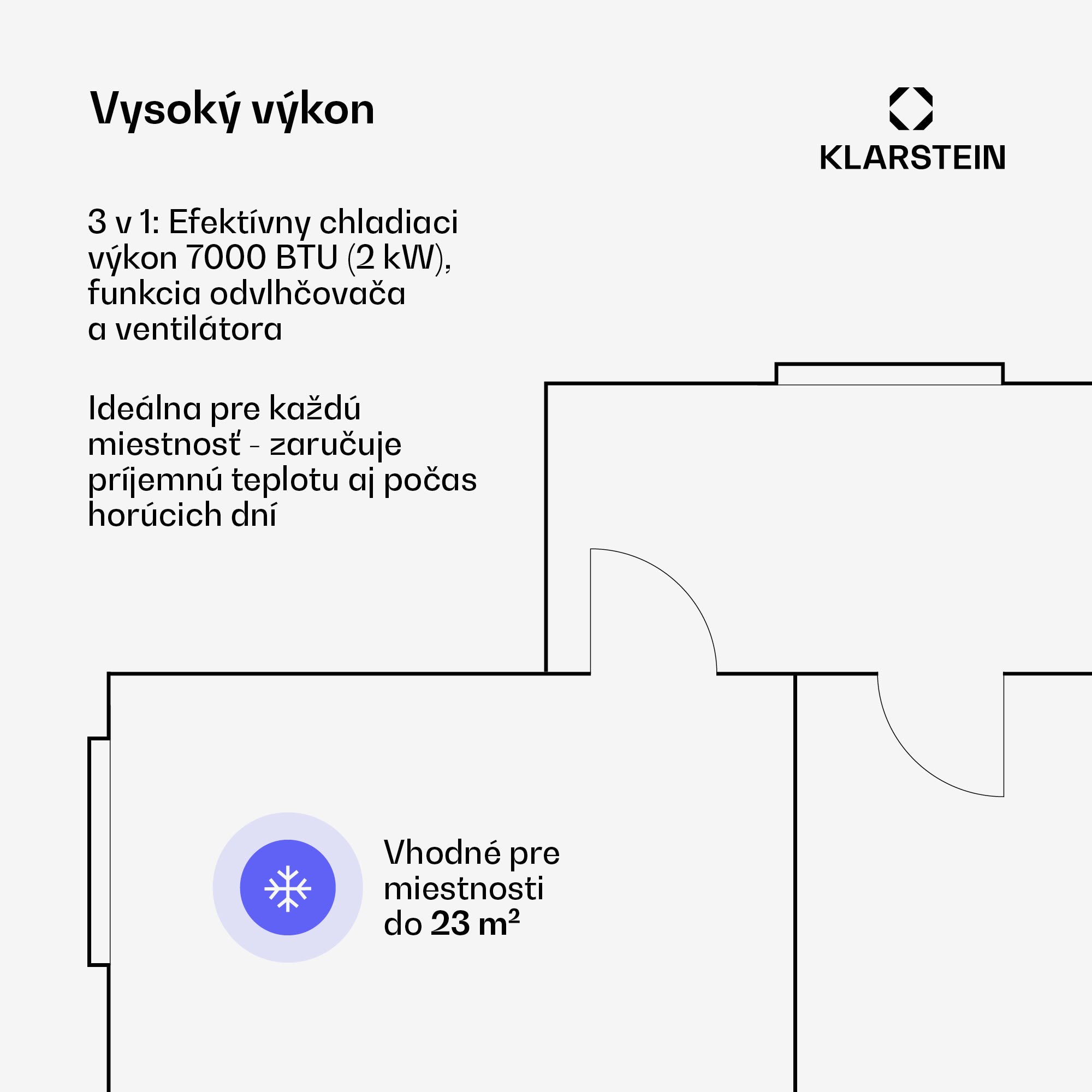 Klarstein Breeze Box 7K Smart PAC klimatizácia, režim 3 v 1, Inteigentné ovládanie, do 25 m², 24-hodinový časovač, mobilná – Obrázok 3