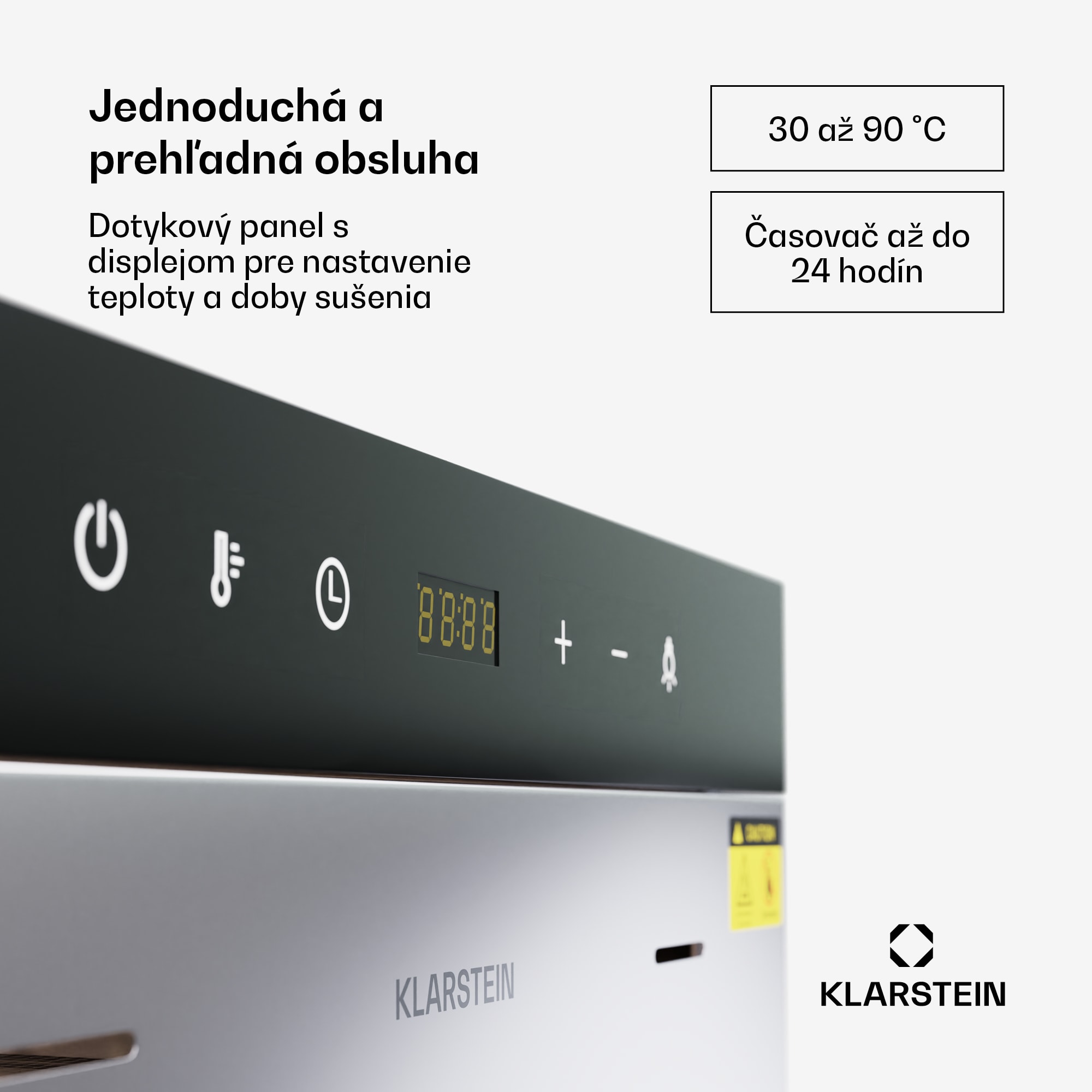 Klarstein MasterJerky 350, sušička, výkon 2 000 W, teplotný rozsah 30 - 90 °C, časovač na 24 hodín, nehrdzavejúca oceľ – Obrázok 4