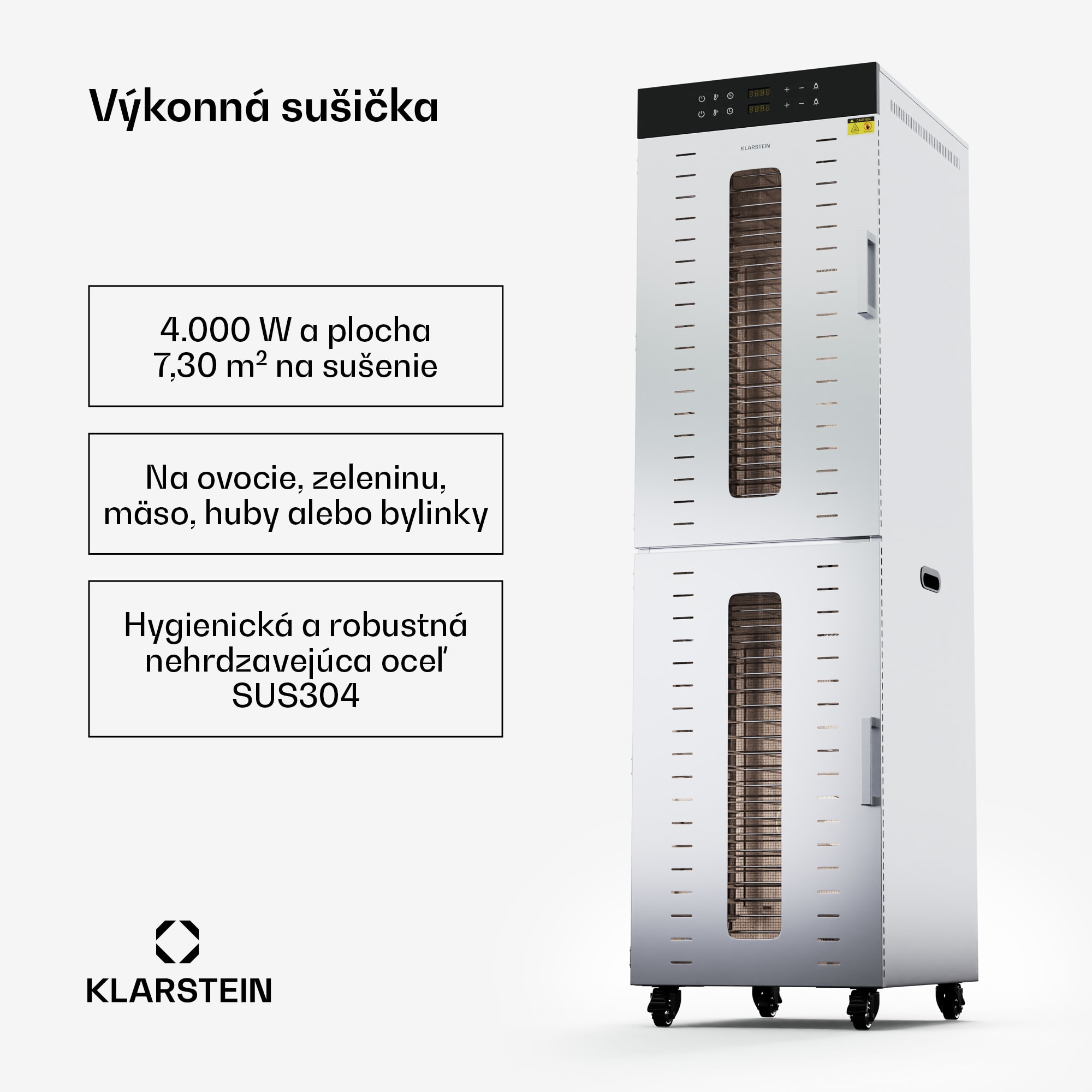 Klarstein Master Jerky 700, sušička, výkon 4 000 W, s dvoma komorami, teplotný rozsah 30 - 90 °C – Obrázok 2