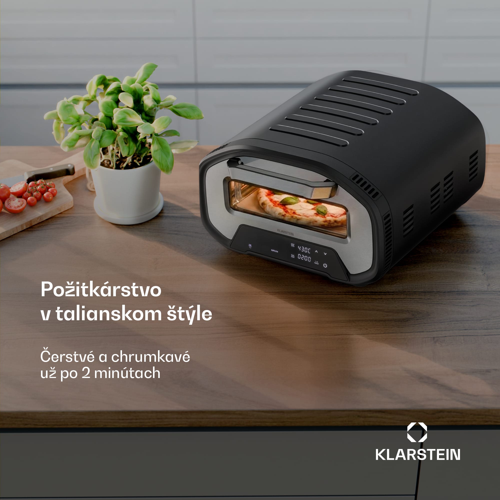 Klarstein PizzaForno elektrická pec na pizzu s výkonom 1 700 W, 7 programov + pamäťová funkcia, digitálny displej – Obrázok 3