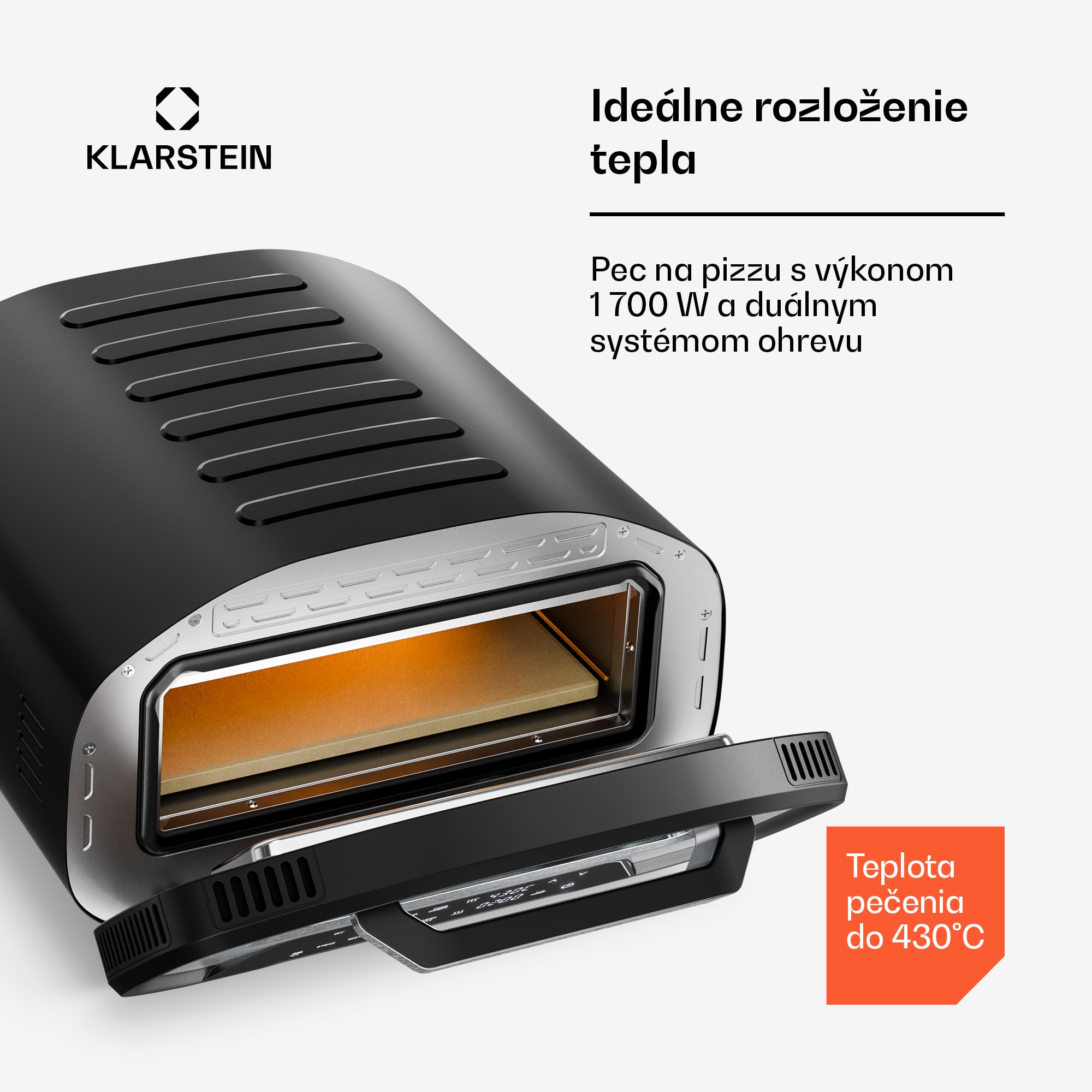 Klarstein PizzaForno elektrická pec na pizzu s výkonom 1 700 W, 7 programov + pamäťová funkcia, digitálny displej – Obrázok 4