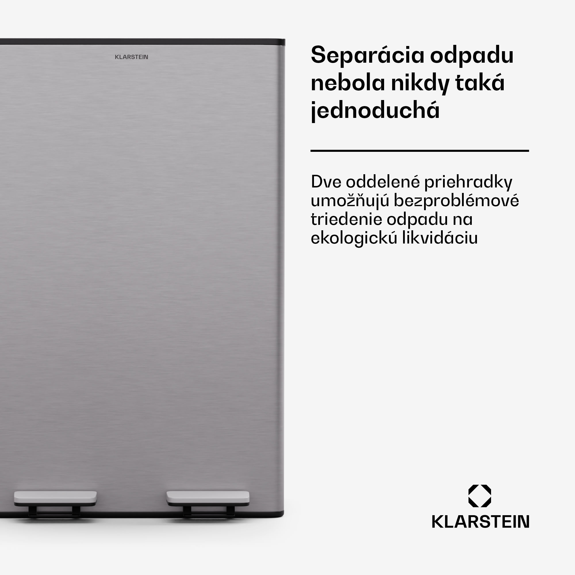 Klarstein EcoVista, odpadkový kôš s kompostérom, 60 l + 3 l/kôš + kompostér, Soft-Close – Obrázok 2