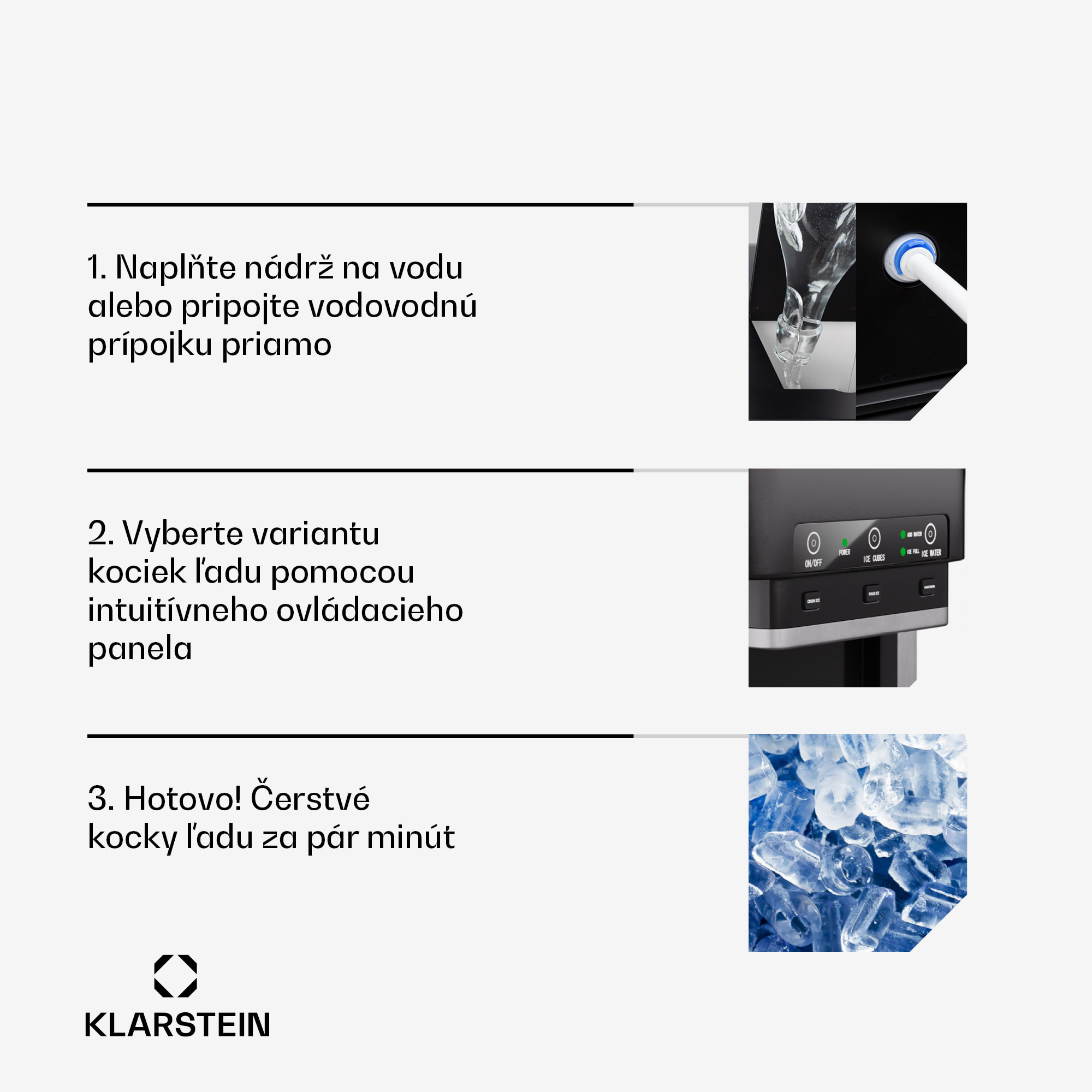 Klarstein ArcticBlend 3v1 výrobník ľadu, 20 kg/24h, Bullet Ice, Drvený ľad, Dávkovač vody – Obrázok 4