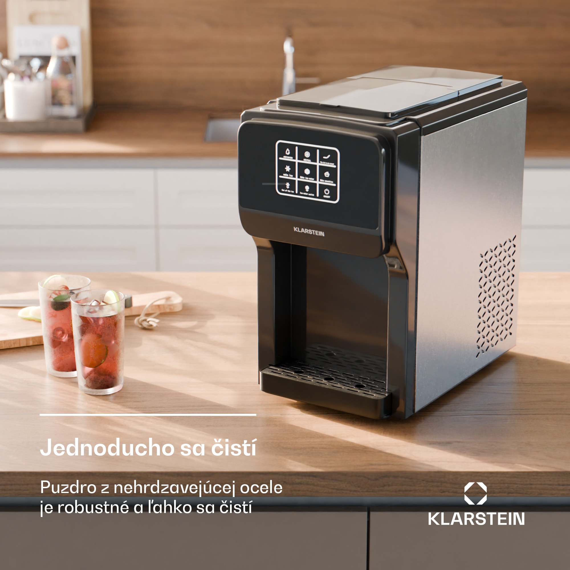Klarstein ArcticBlend 3v1 výrobník ľadu, 20 kg/24h, Bullet Ice, Drvený ľad, Dávkovač vody – Obrázok 3