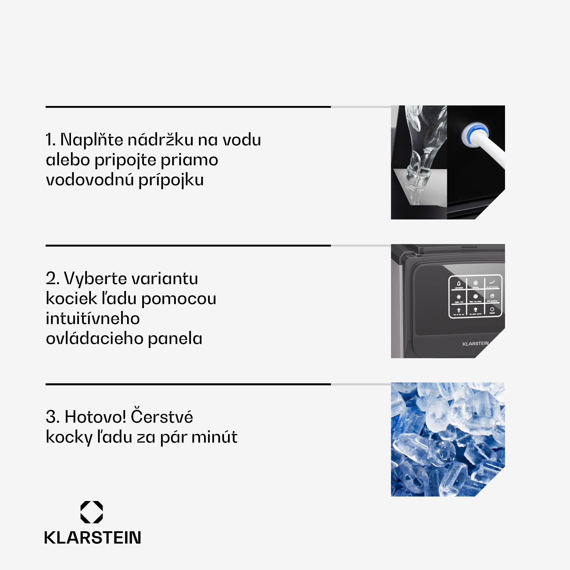 Klarstein ArcticBlend 3v1 výrobník ľadu, 20 kg/24h, Bullet Ice, Drvený ľad, Dávkovač vody – Obrázok 5