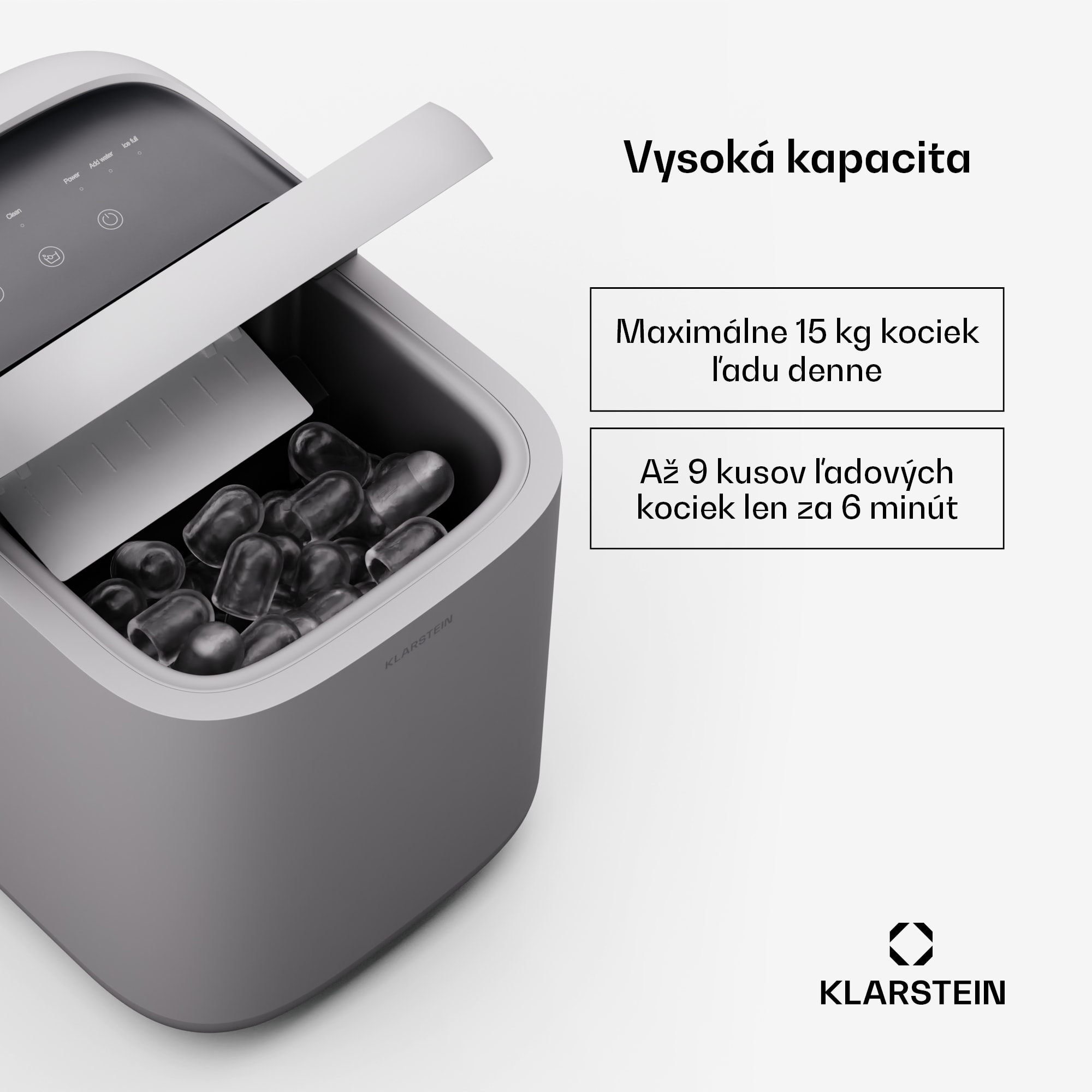 Klarstein SparkIce zmrzlinovač | 2 režimy | 1,5 l studenej vody | automatické čistenie | 15 kg/24h – Obrázok 2