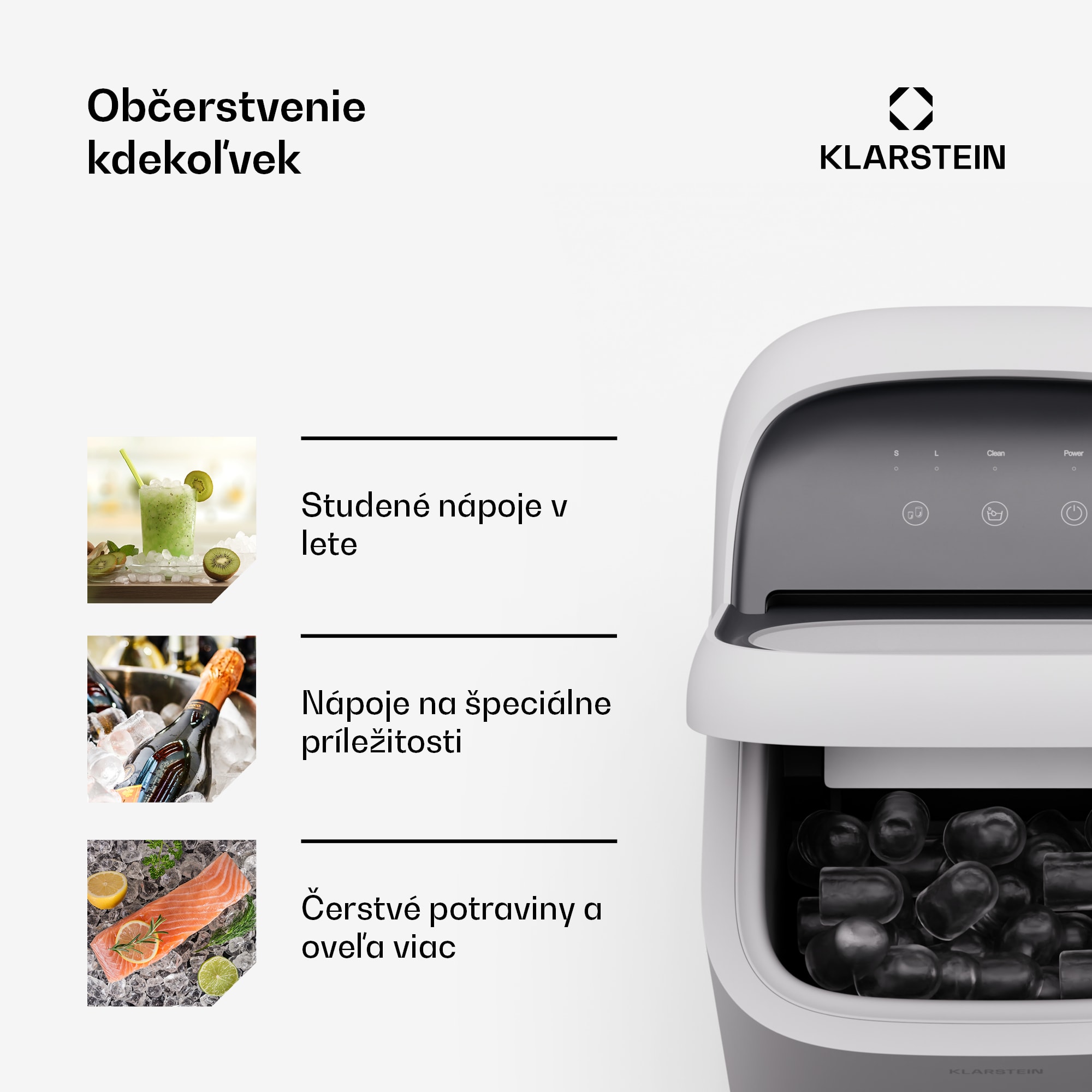 Klarstein SparkIce zmrzlinovač | 2 režimy | 1,5 l studenej vody | automatické čistenie | 15 kg/24h – Obrázok 5