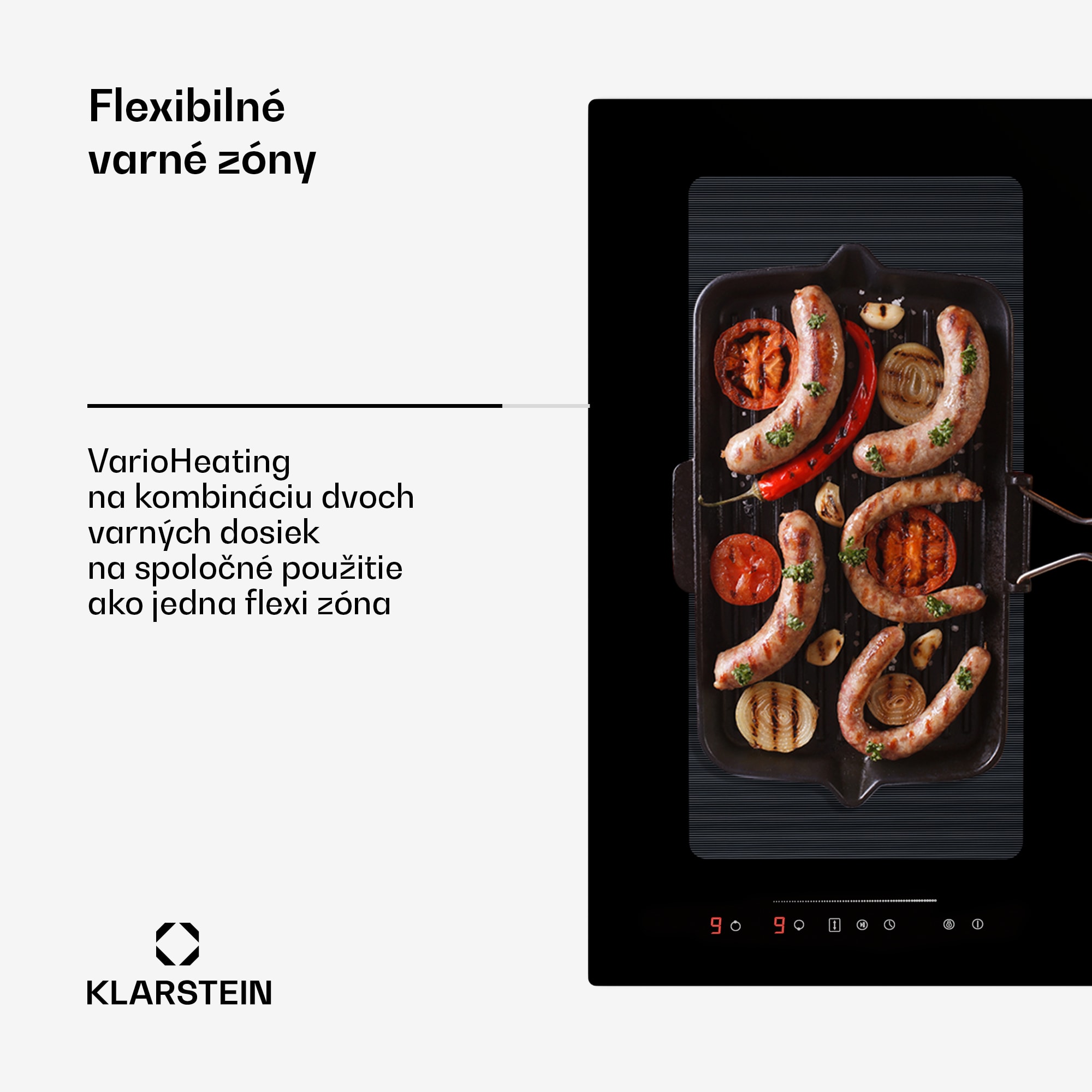 Klarstein Full House 77 Down Air System, indukčná varná doskA digestor, 444 m³/h, EEC A – Obrázok 3