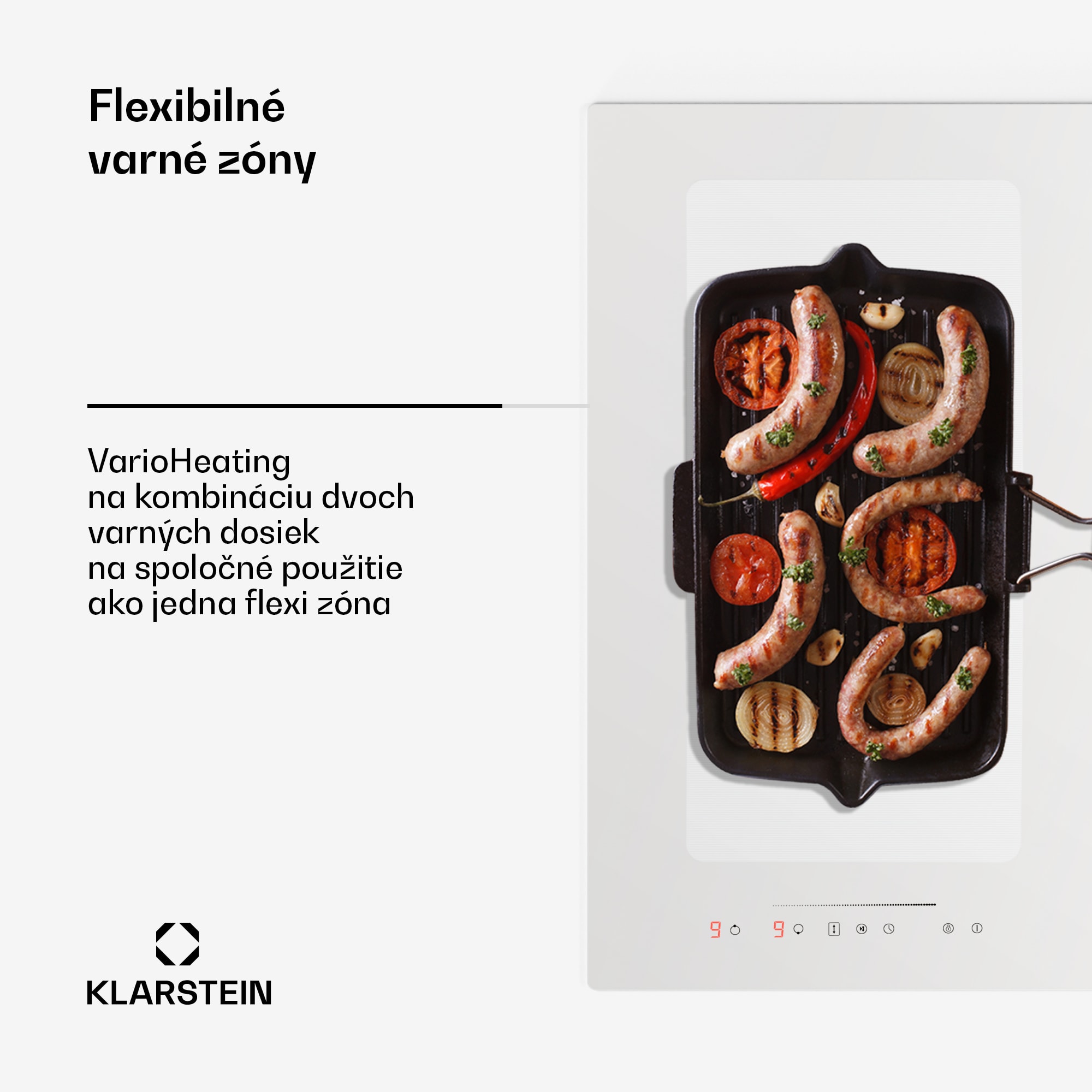 Klarstein Full House 77 Down Air System, indukčná varná doskA digestor, 444 m³/h, EEC A – Obrázok 3