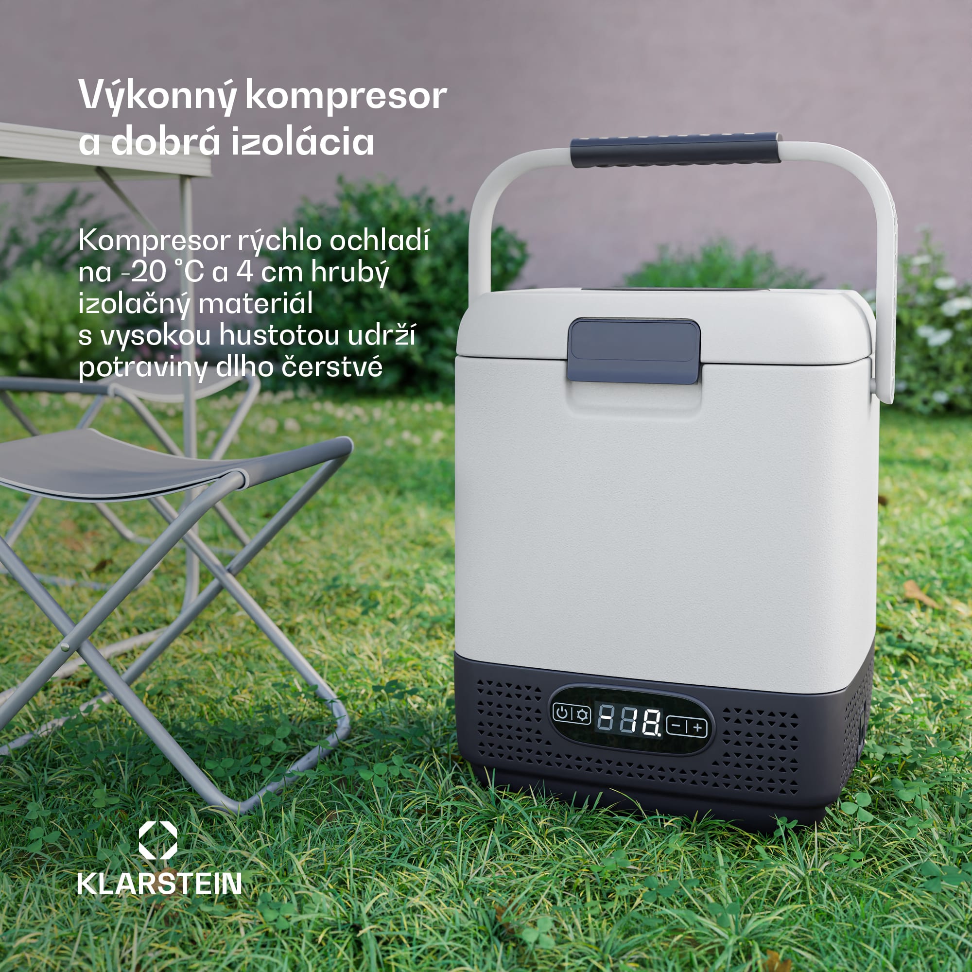 Klarstein SwiftFrost 12L chladiaci box, 12V-24V/230V, do -20 °C, kompresor, 2 úrovne výkonu, LED displej – Obrázok 3