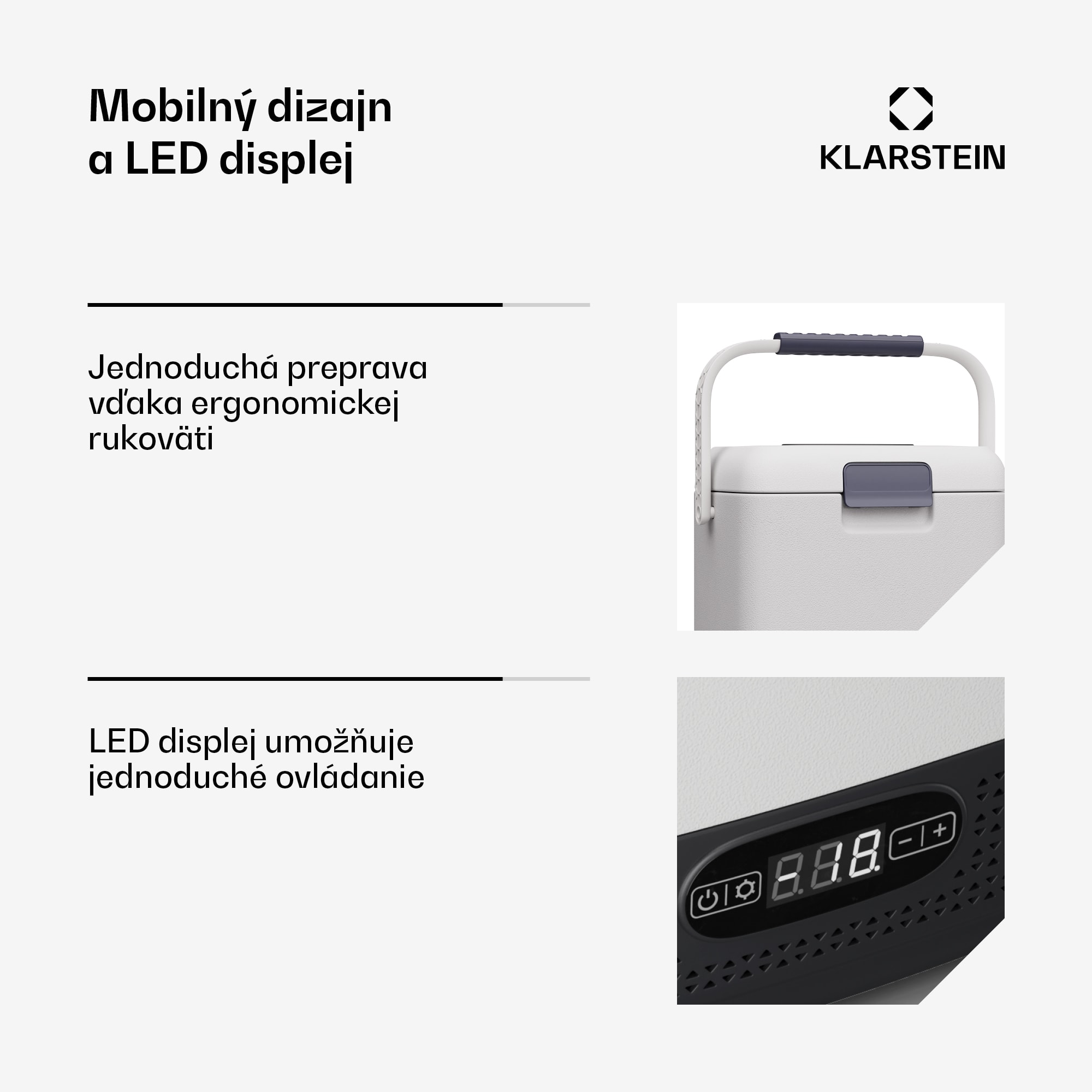Klarstein SwiftFrost 12L chladiaci box, 12V-24V/230V, do -20 °C, kompresor, 2 úrovne výkonu, LED displej – Obrázok 4