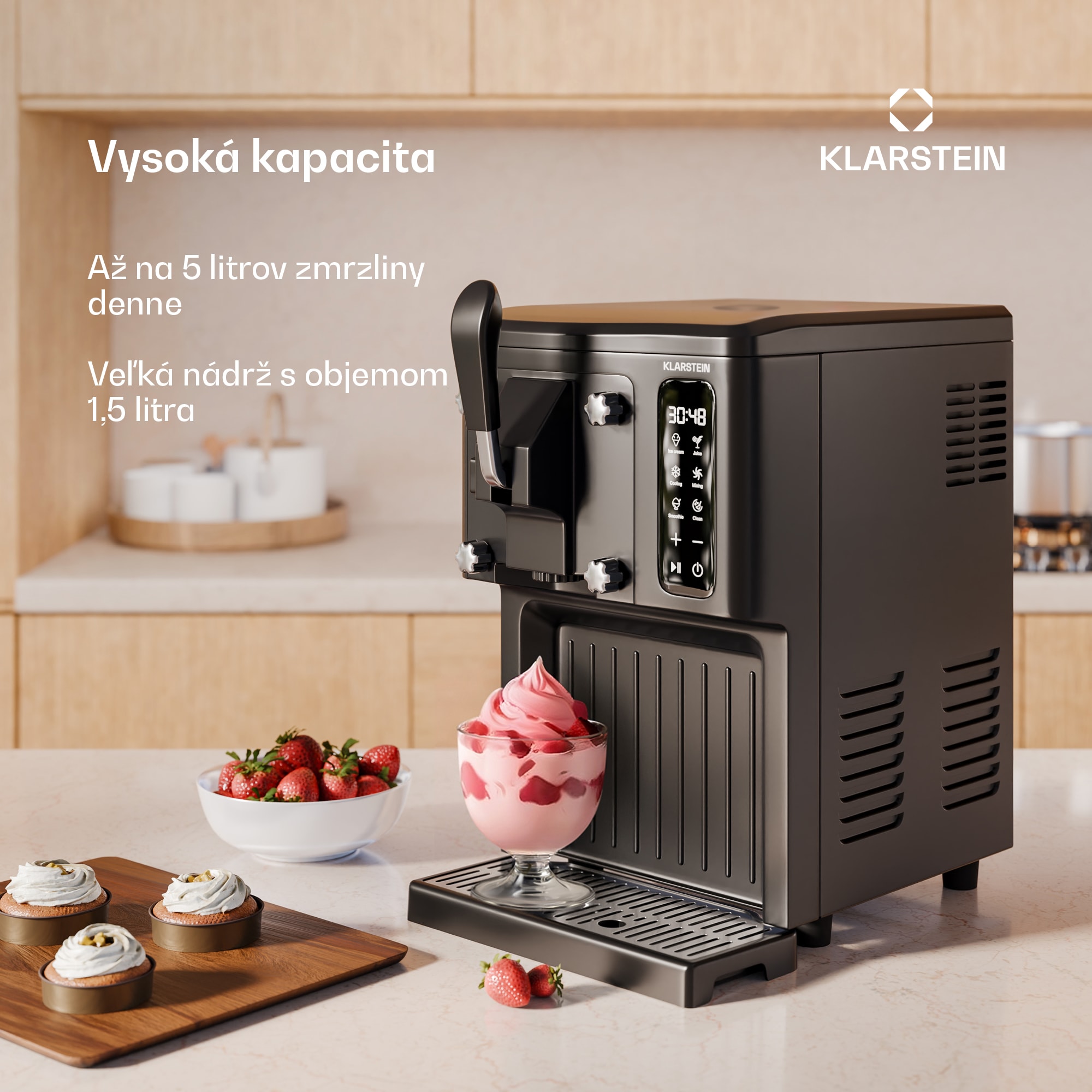 Klarstein Sweet Sundae zmrzlinovač, zmrzlina, smoothies a mliečne koktaily, automatické čistenie – Obrázok 4