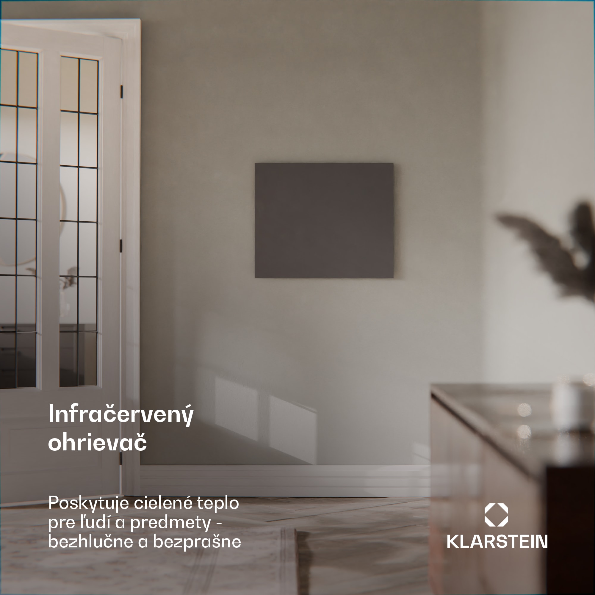 Klarstein Inteligentný infračervený ohrievač Wonderwall, 60x60cm, Aplikácia, 360W, Týždenný časovač, IP24 – Obrázok 4