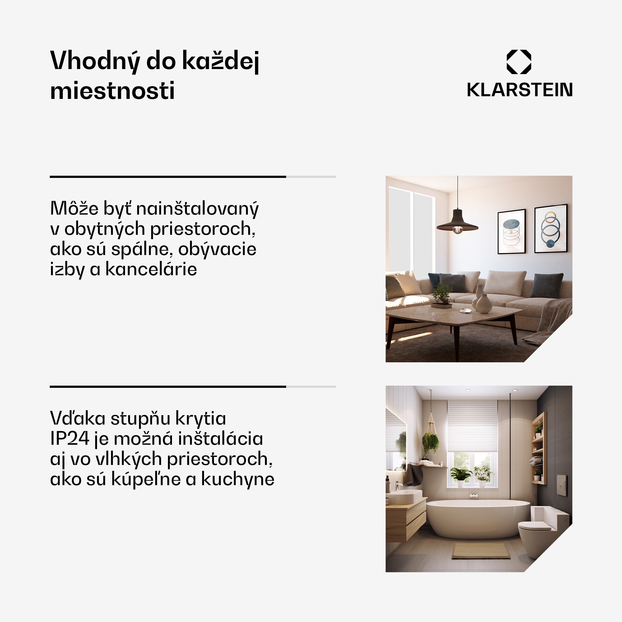 Klarstein Inteligentný infračervený ohrievač Wonderwall, 60x60cm, Aplikácia, 360W, Týždenný časovač, IP24 – Obrázok 5
