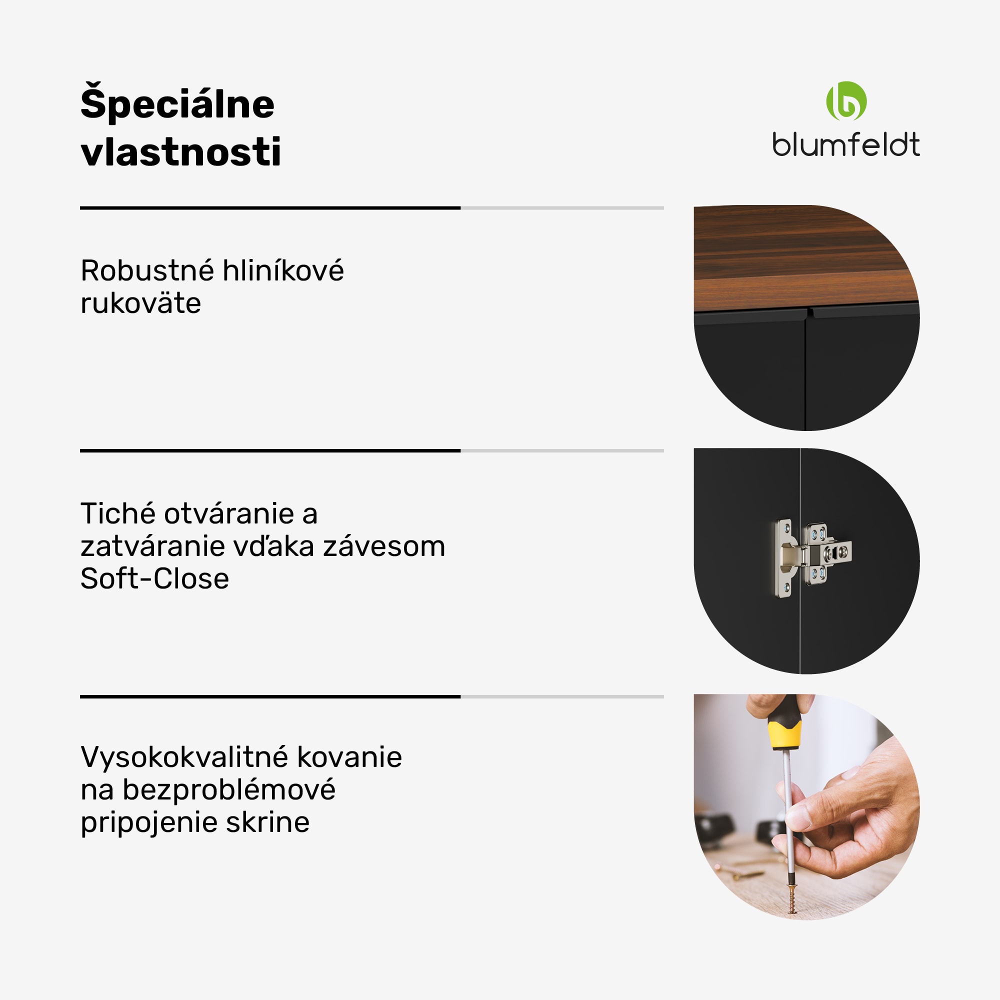 Blumfeldt WoodVista skrinka na digestor, Robustná, Plynové vzpery, Jednoduché čistenie – Obrázok 4
