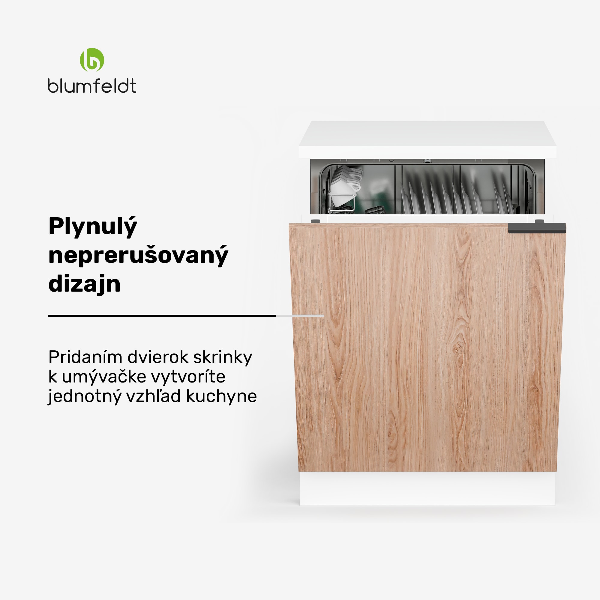 Blumfeldt WoodVista skrinka na umývačku riadu, Robustná pracovná doska, Bezproblémová integrácia – Obrázok 2