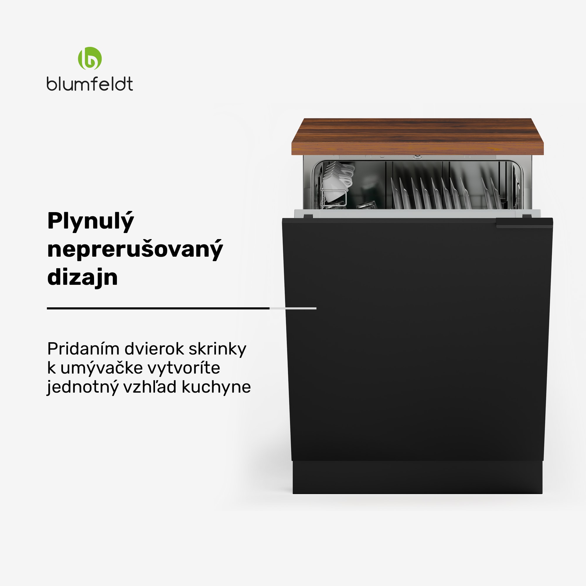 Blumfeldt WoodVista skrinka na umývačku riadu, Robustná pracovná doska, Bezproblémová integrácia – Obrázok 2