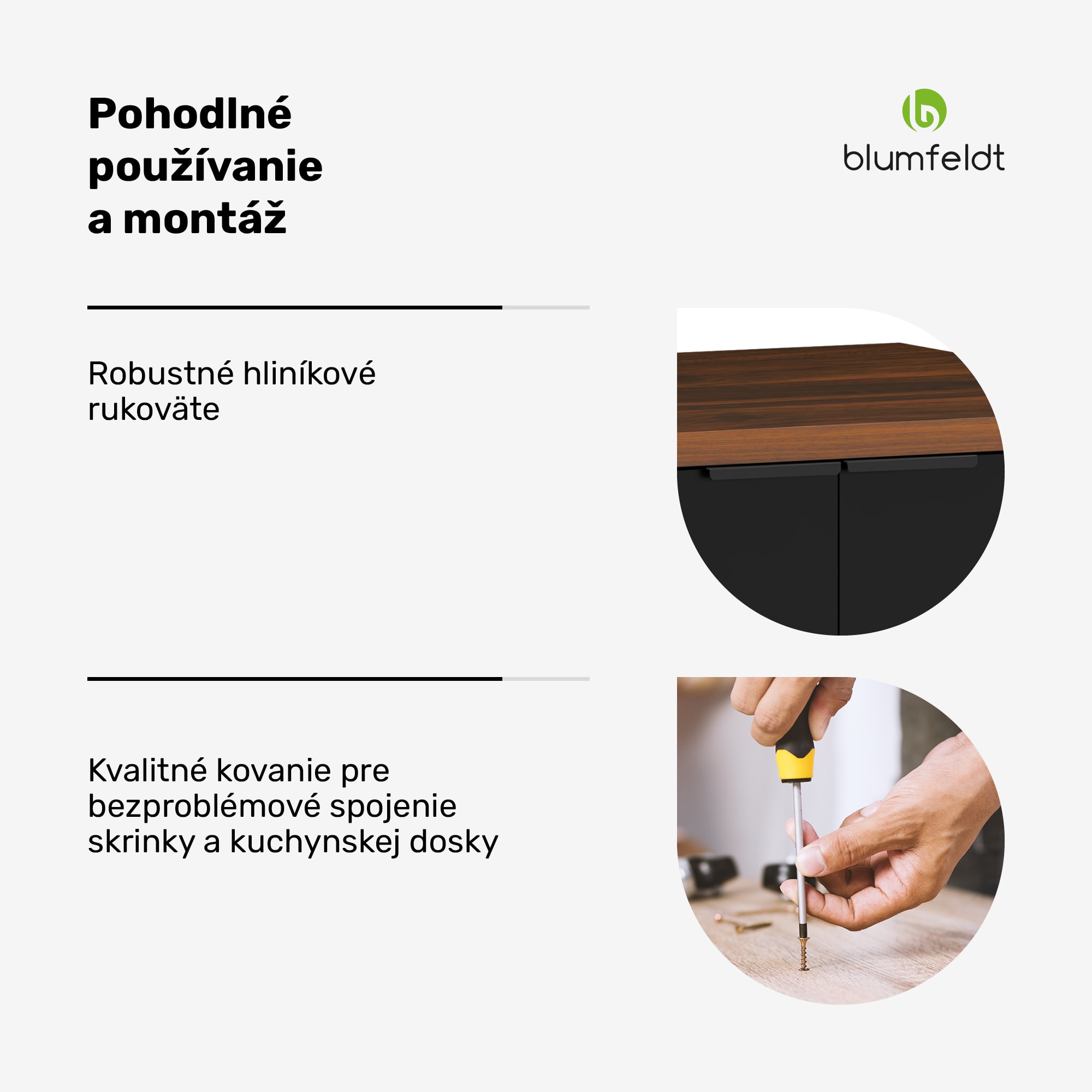 Blumfeldt WoodVista skrinka na umývačku riadu, Robustná pracovná doska, Bezproblémová integrácia – Obrázok 5