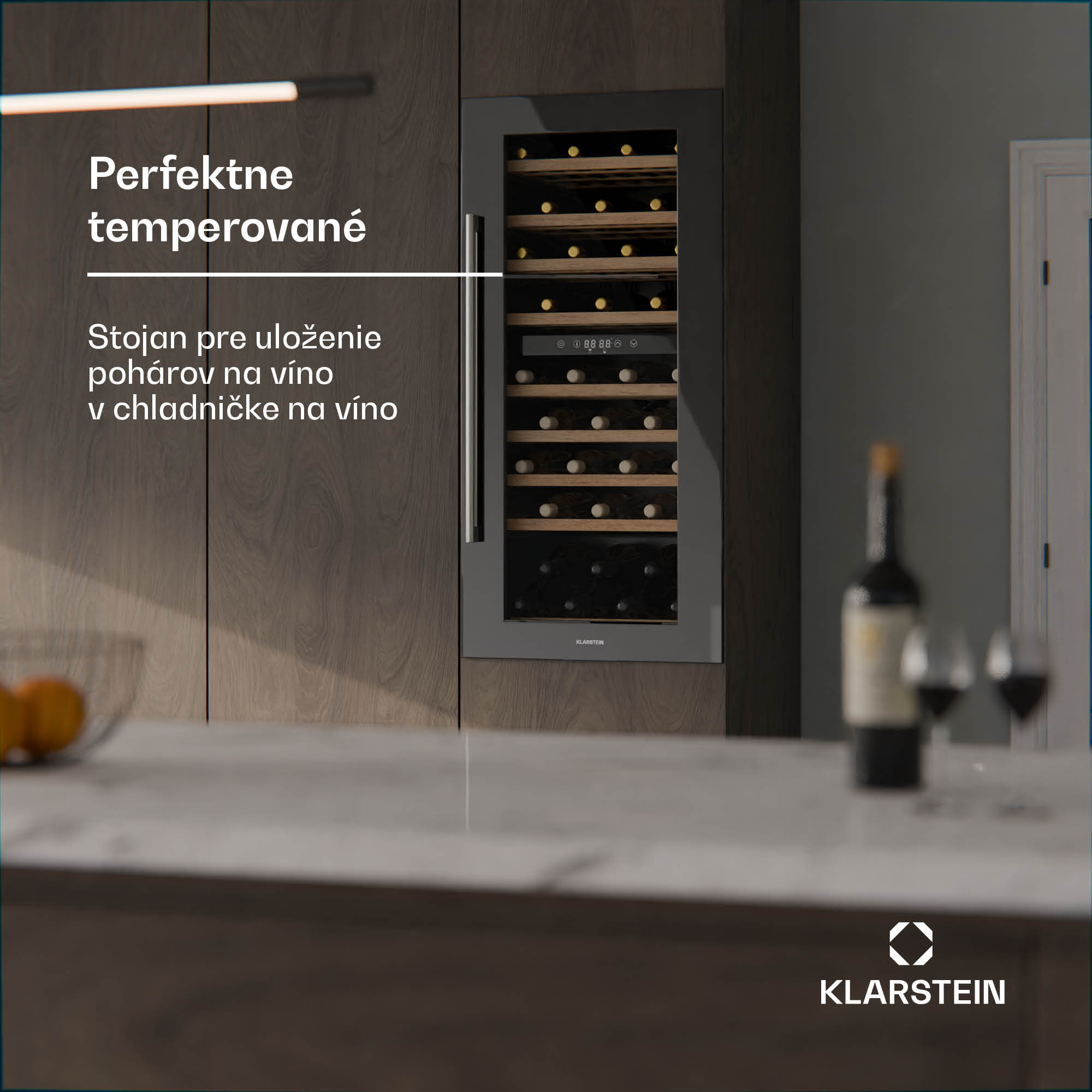 Klarstein Stojan na poháre na víno, bukové drevo, pre Vinsider 79 Duo, veľkorysý úložný priestor, ľahko sa čistí – Obrázok 2