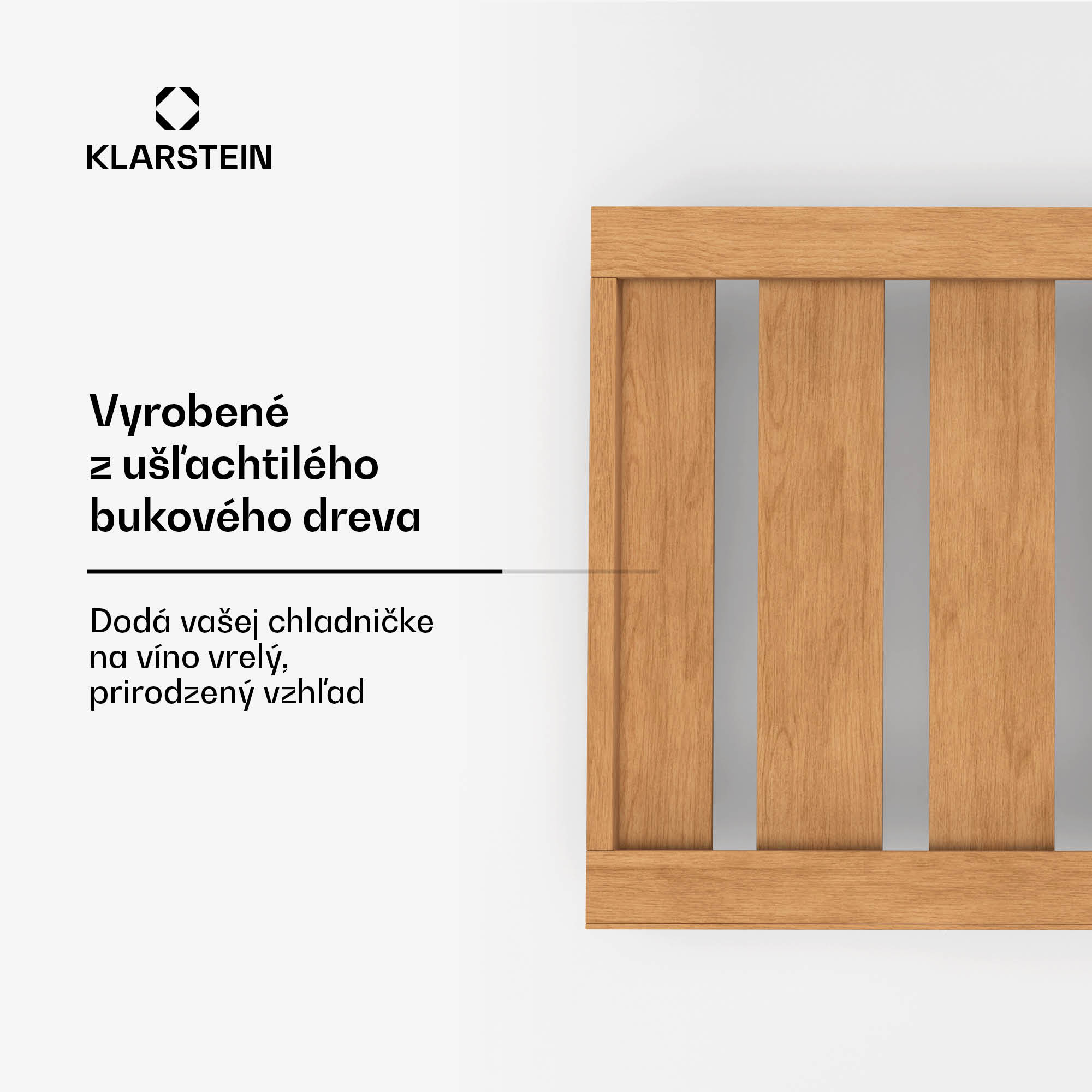 Klarstein Stojan na poháre na víno, bukové drevo, pre Vinsider 79 Duo, veľkorysý úložný priestor, ľahko sa čistí – Obrázok 4