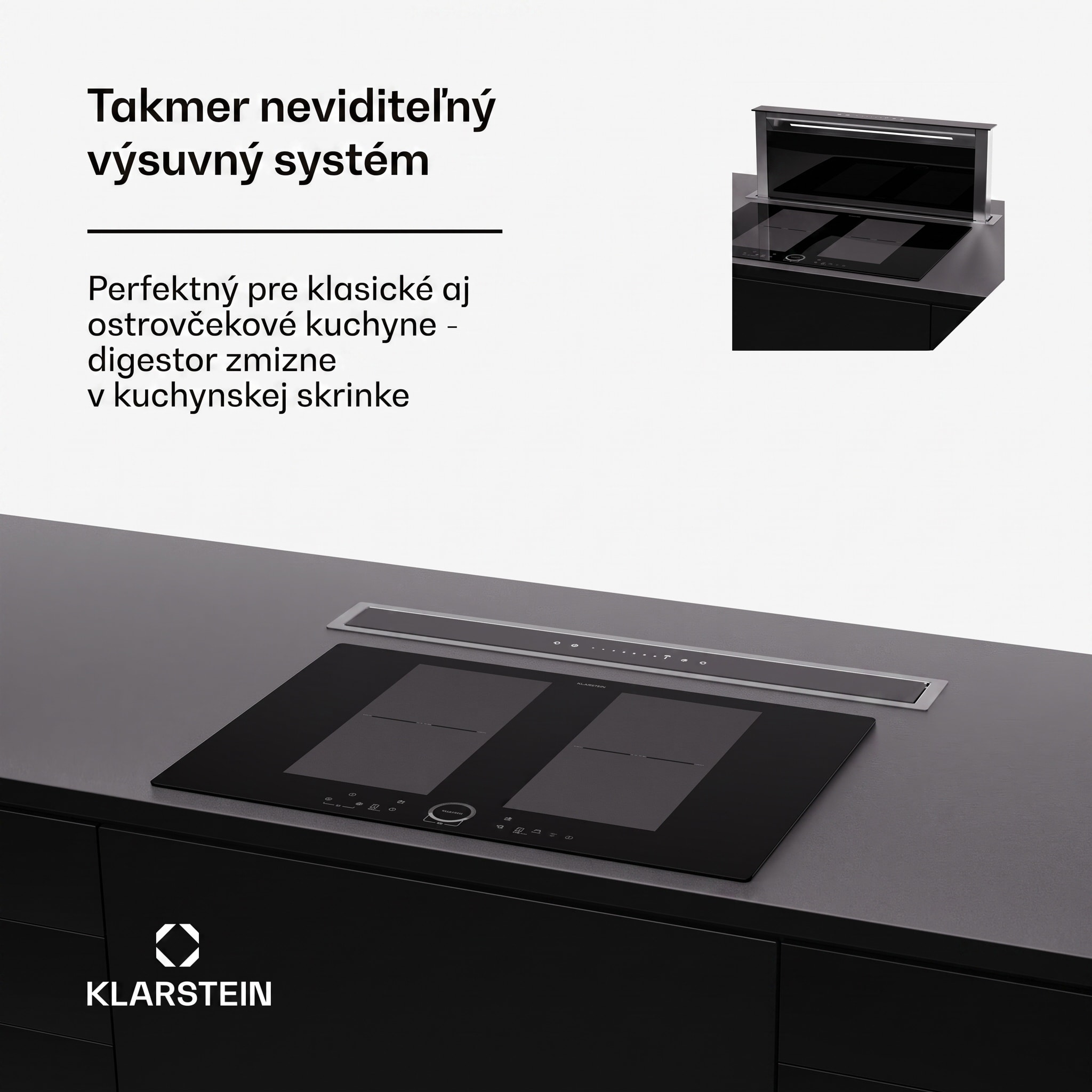 Klarstein Royal Flush Eco 75 digestor 75 cm 714 m³/h EEK A++ vrátane filtrov s aktívnym uhlím – Obrázok 4