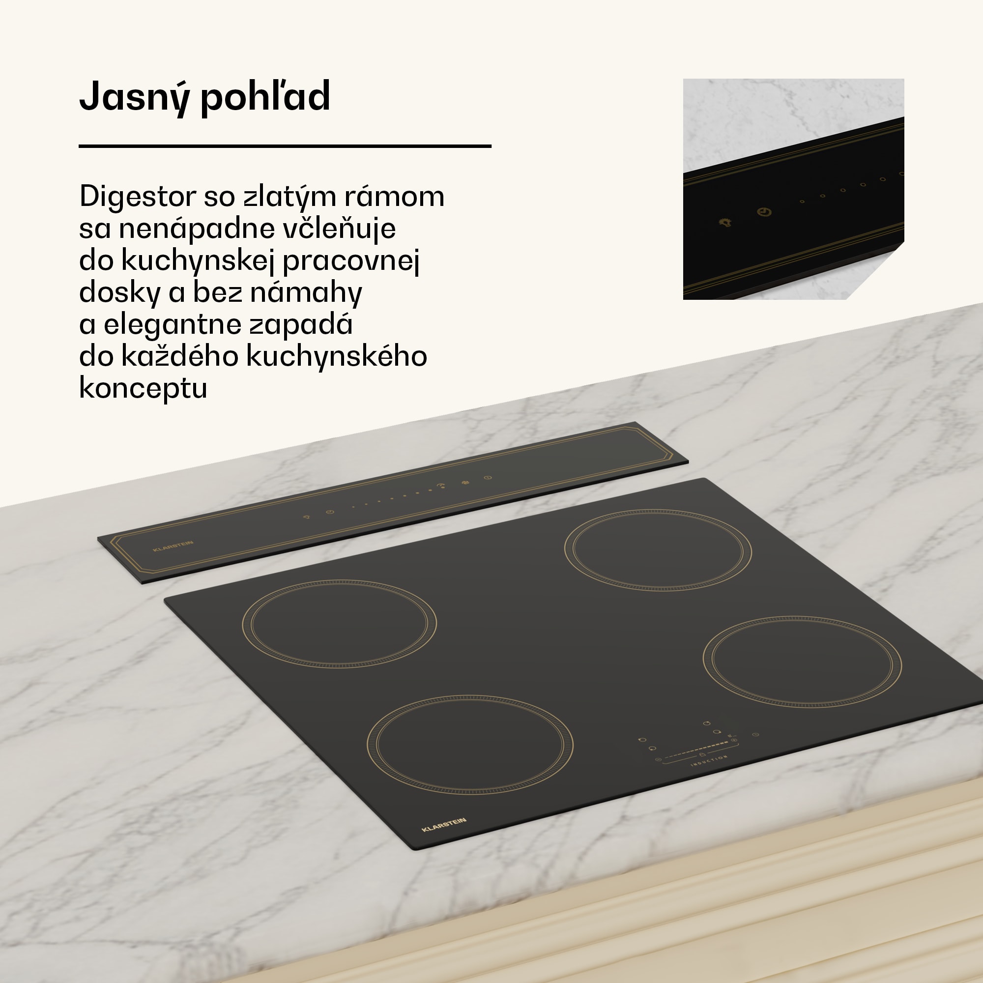 Klarstein Victoria Downdraft digestor | 60 cm | A++ | 8 úrovní + boost | až do 713 m³/h | 120 W – Obrázok 4
