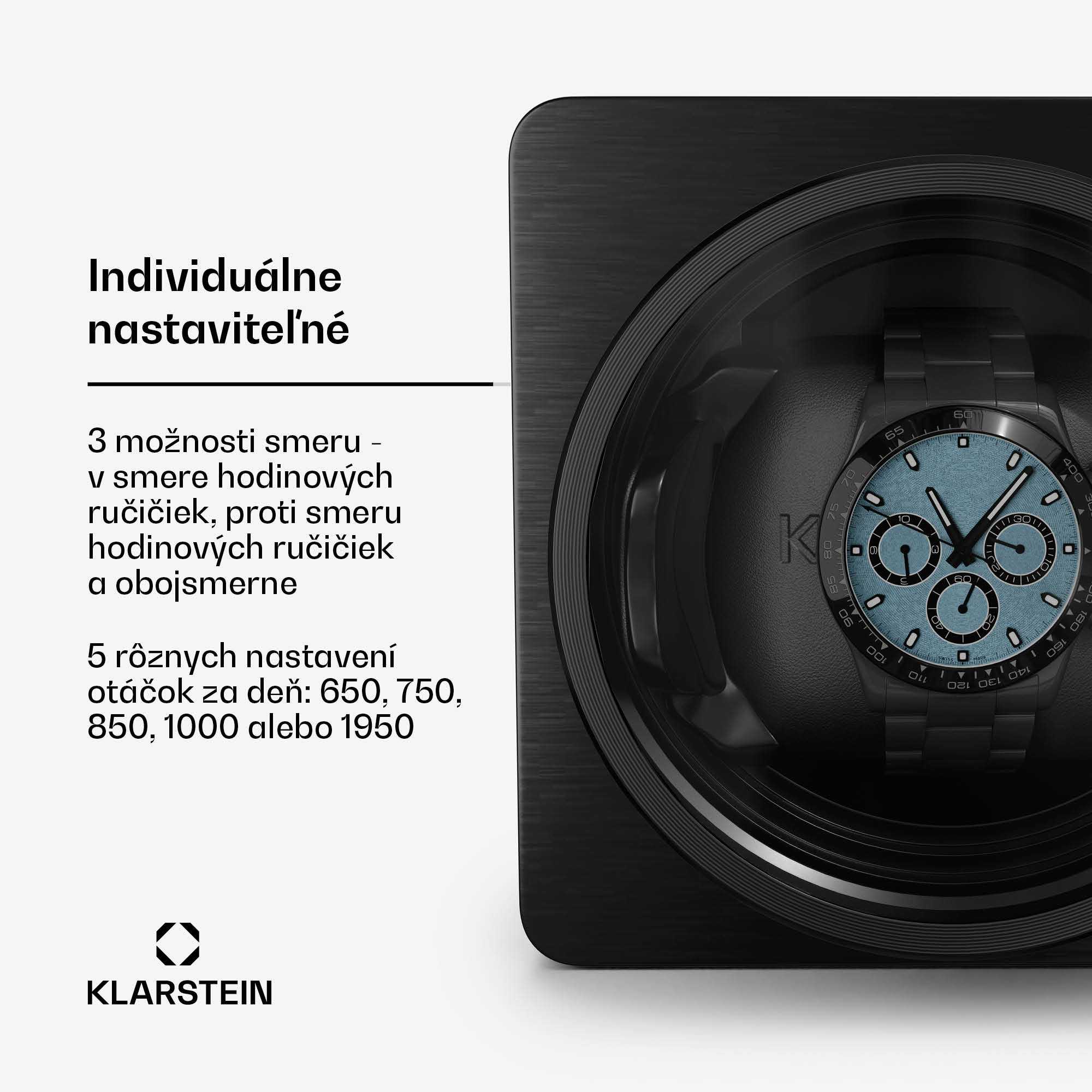 Klarstein TimeSync navíjač hodín | 1 hodina | 5 režimov | 3 smery | vegánsky | univerzálna veľkosť | tichý – Obrázok 5