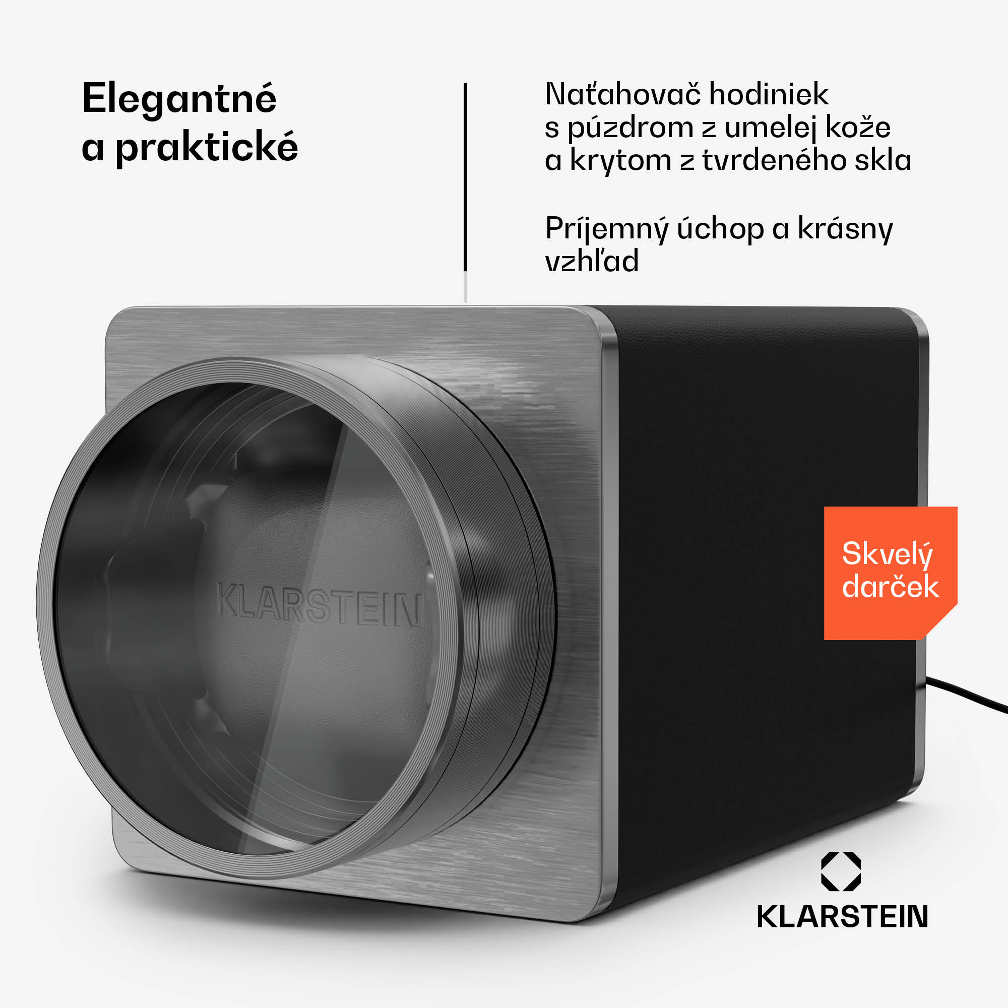 Klarstein TimeSync naťahovač hodiniek, 1 hodinky, 5 režimov, 3 smery, vegánsky, univerzálna veľkosť, tichý – Obrázok 2