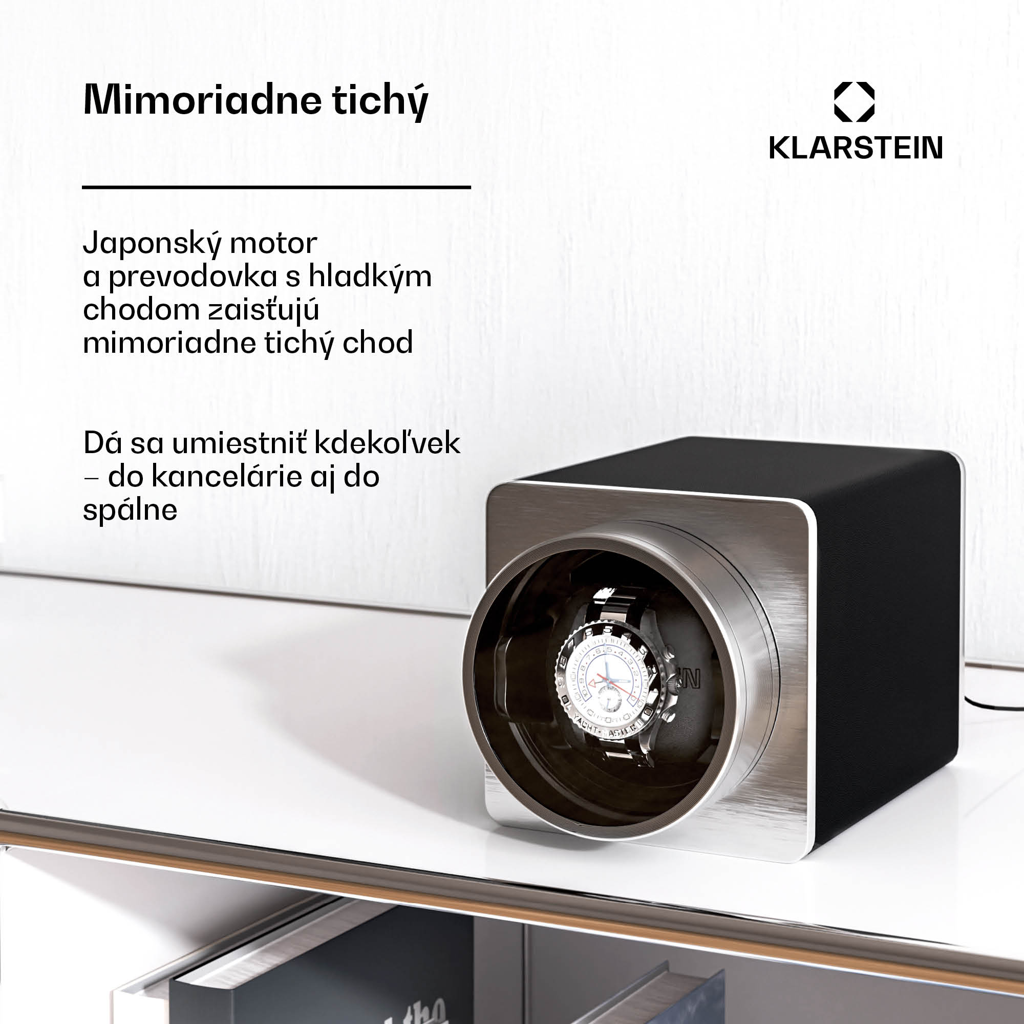 Klarstein TimeSync naťahovač hodiniek, 1 hodinky, 5 režimov, 3 smery, vegánsky, univerzálna veľkosť, tichý – Obrázok 3