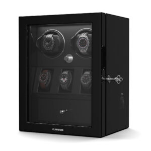 Klarstein ChronoVault navíjač hodiniek | 2+3 hodinky | vegánsky | vysoký lesk | 4 režimy | Mabuchi motor | LED | zásuvka
