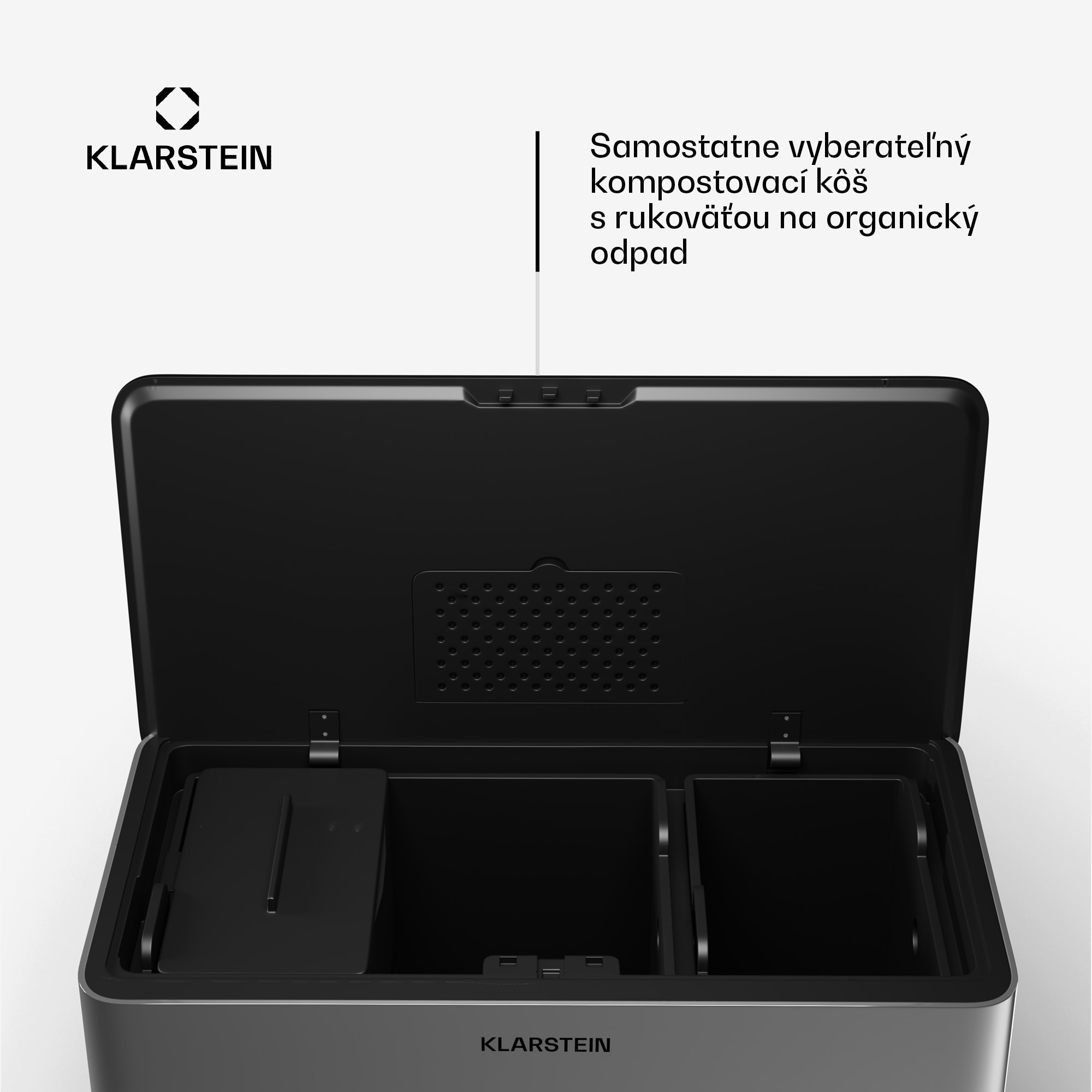 Klarstein Yuma odpadkový kôš 40 l vrátane kompostéra so stojanmi a filtrom pachov – Obrázok 4